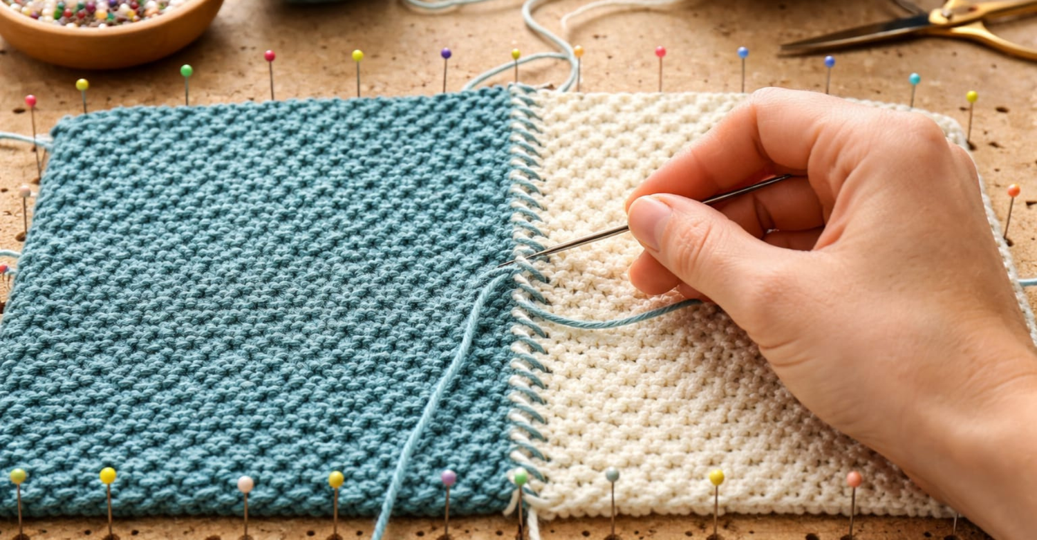 Matratzenstich Stricken lernen Zusammennähen