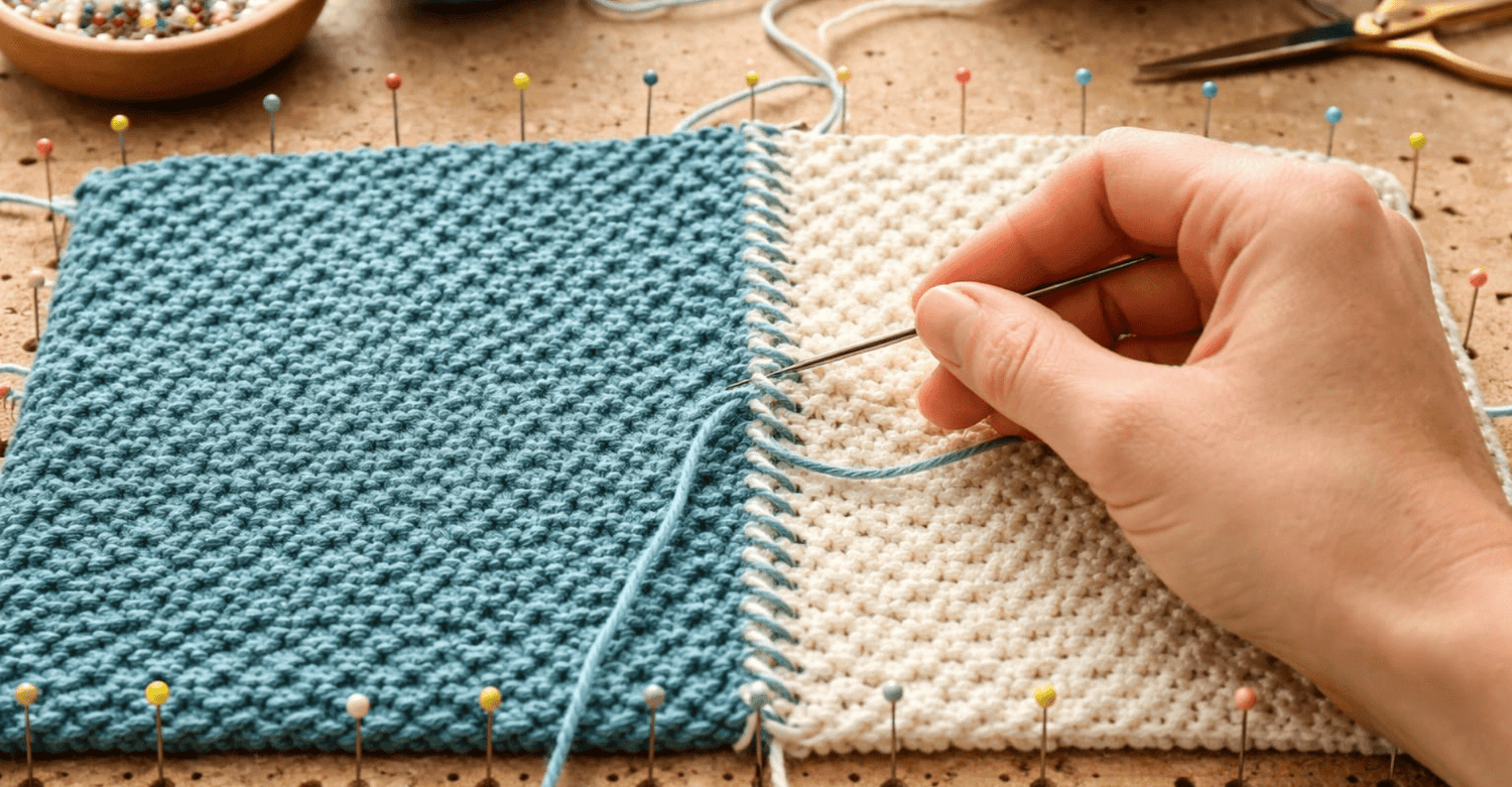 Matratzenstich: So nähst Du Strickteile unsichtbar zusammen - ggh Wolle