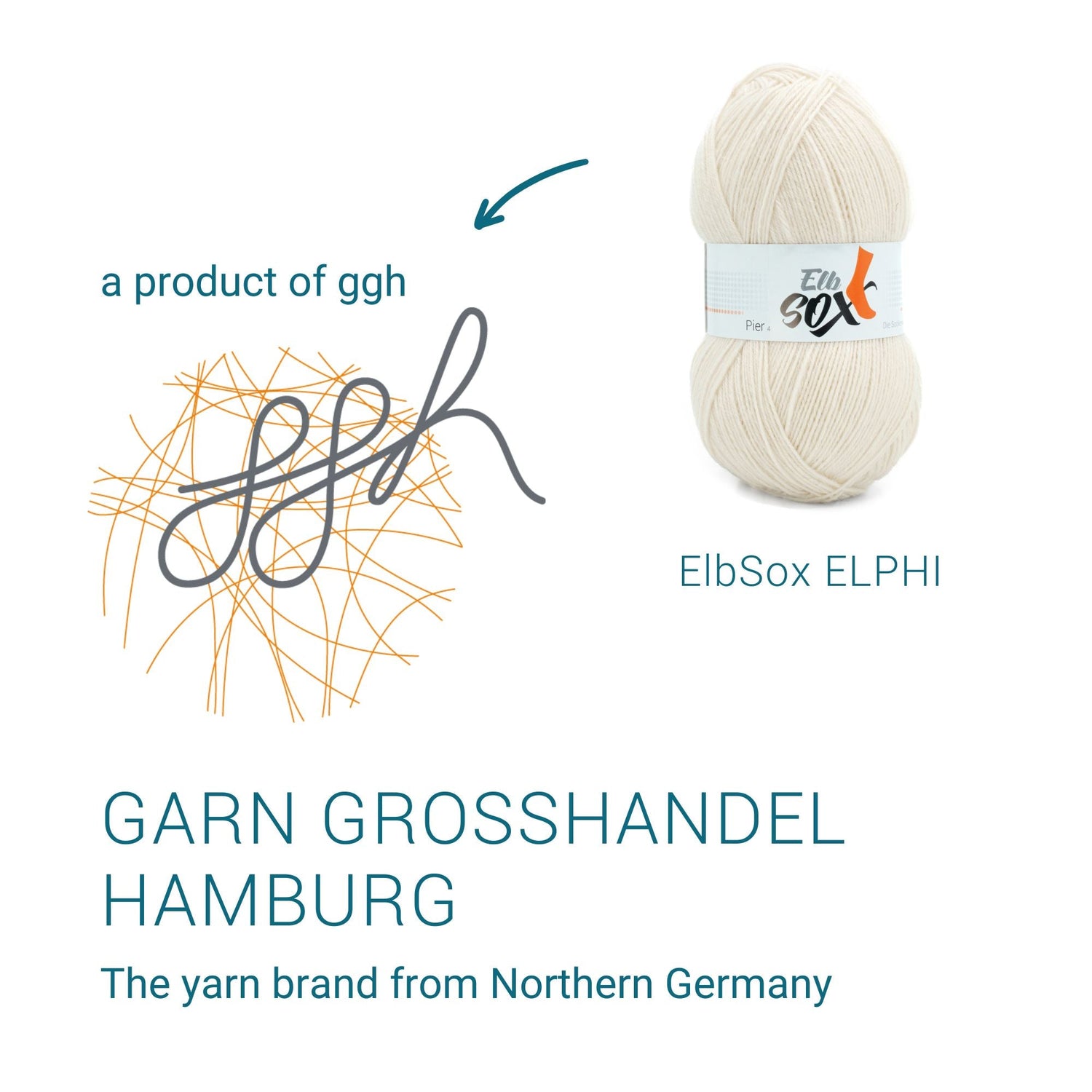 ElbSox Pier 4 | 100g Sockenwolle | 002 - Muschelweiß - ggh Wolle