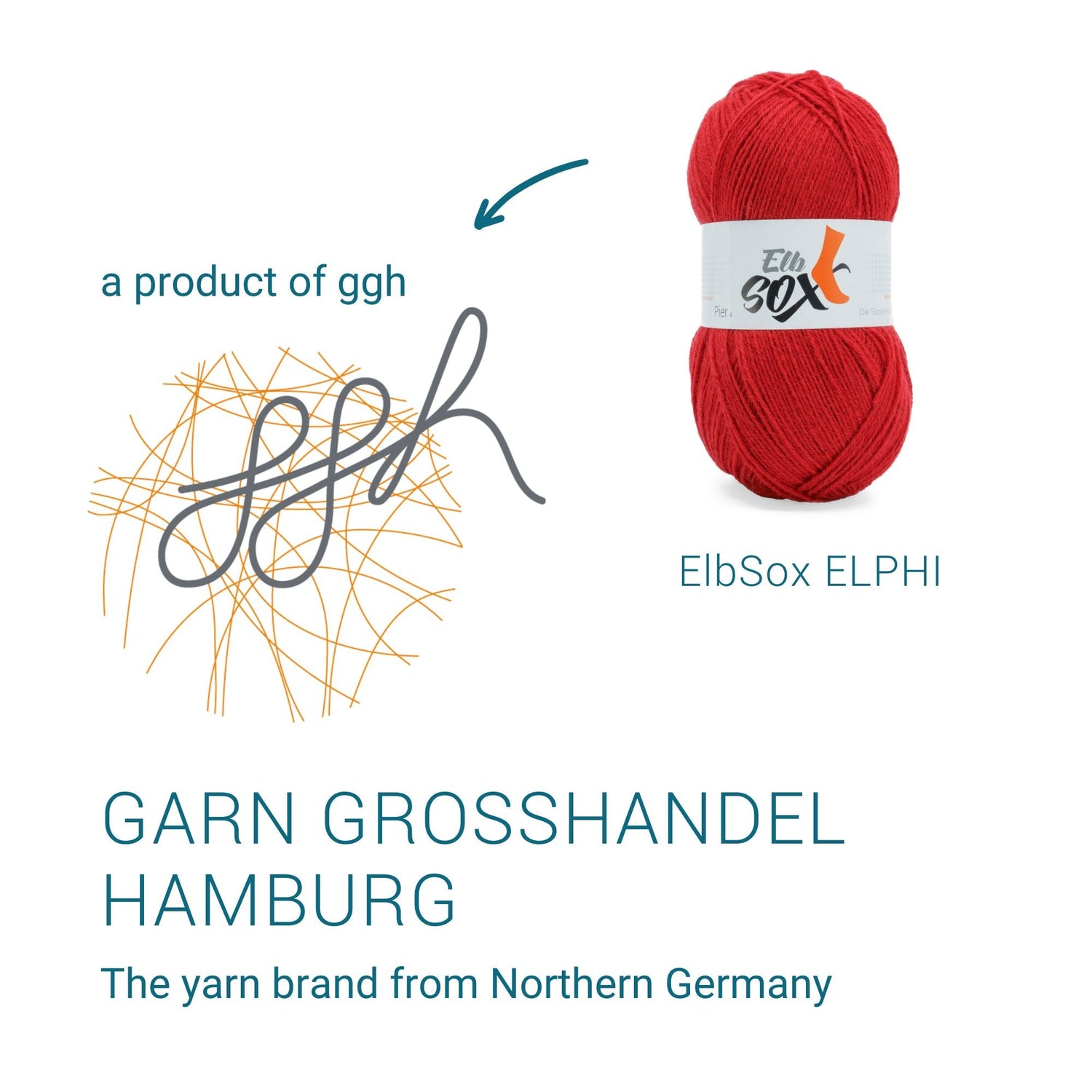 ElbSox Pier 4 | 100g Sockenwolle | 005 - Leuchtturmrot - ggh Wolle