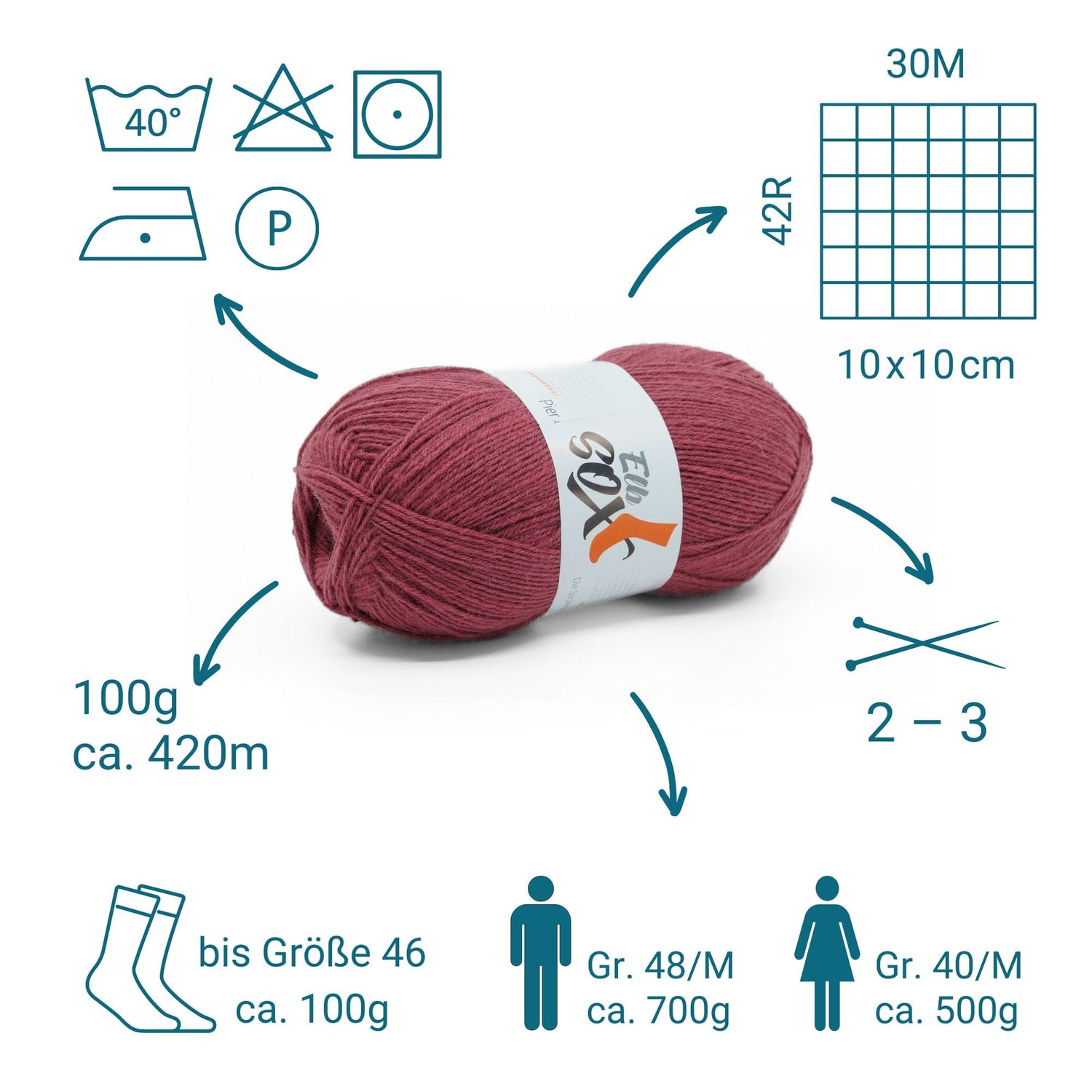 ElbSox Pier 4 | 100g Sockenwolle | 010 - Morgenröte - ggh Wolle