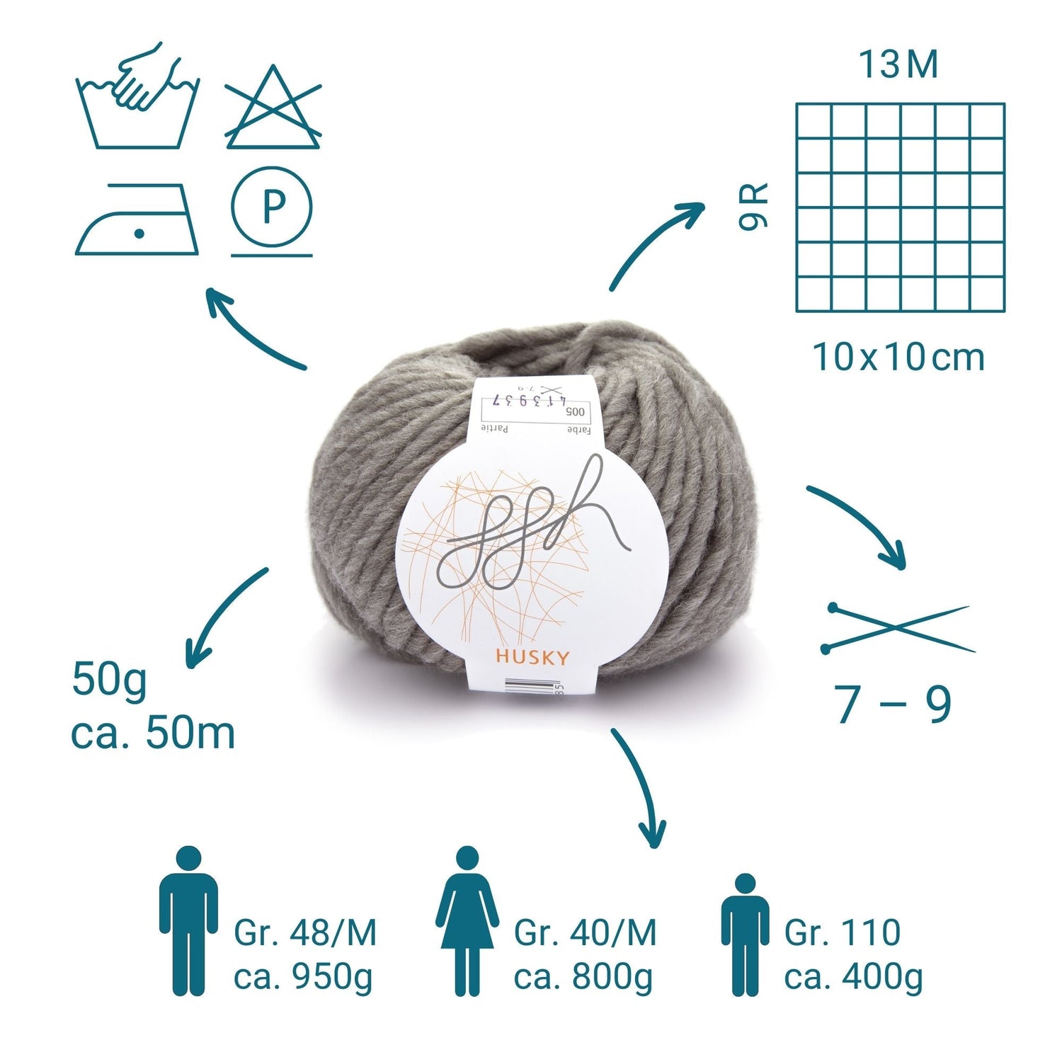 ggh Husky Box | 300g Set (6x50g) – 005 – Feldstein - ggh Wolle