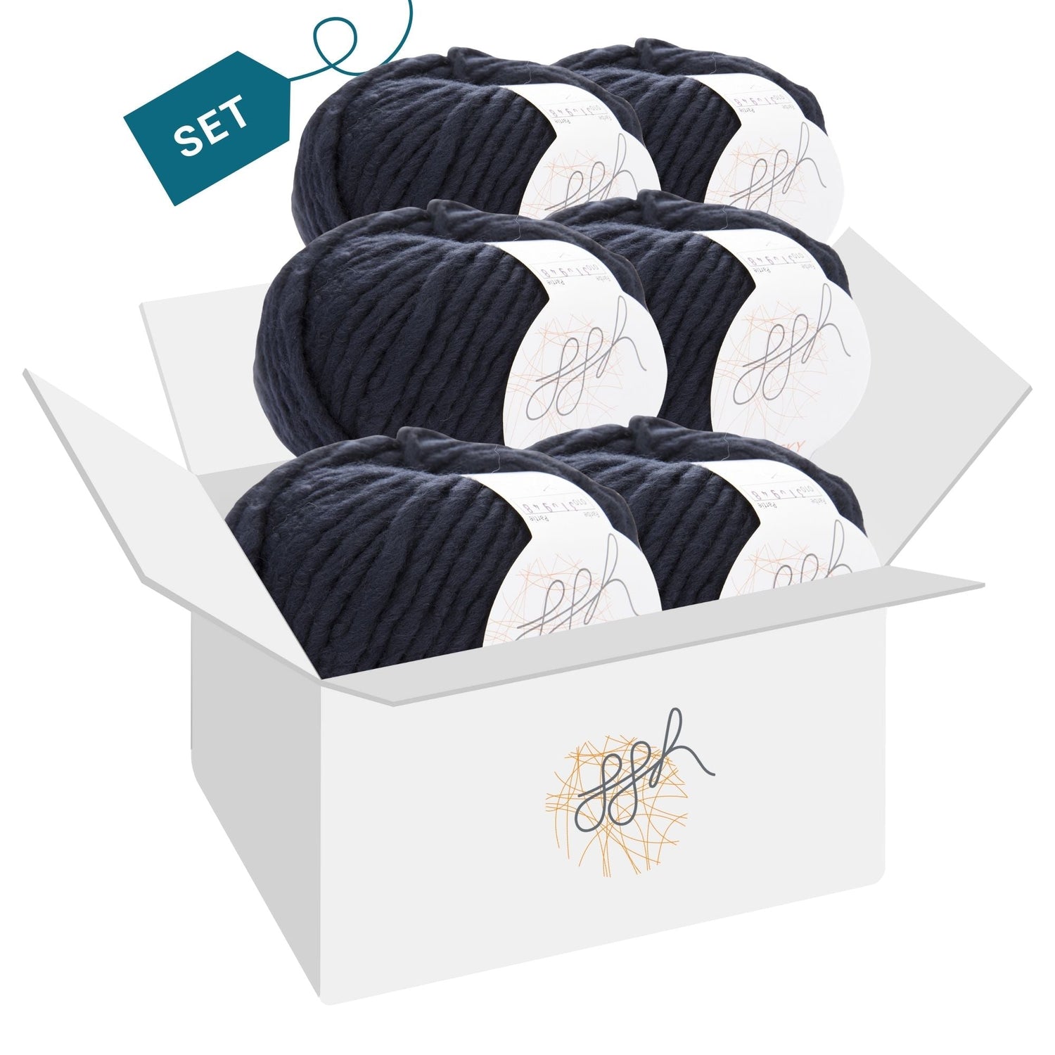 ggh Husky Box | 300g Set (6x50g) – 010 – Marine - ggh Wolle