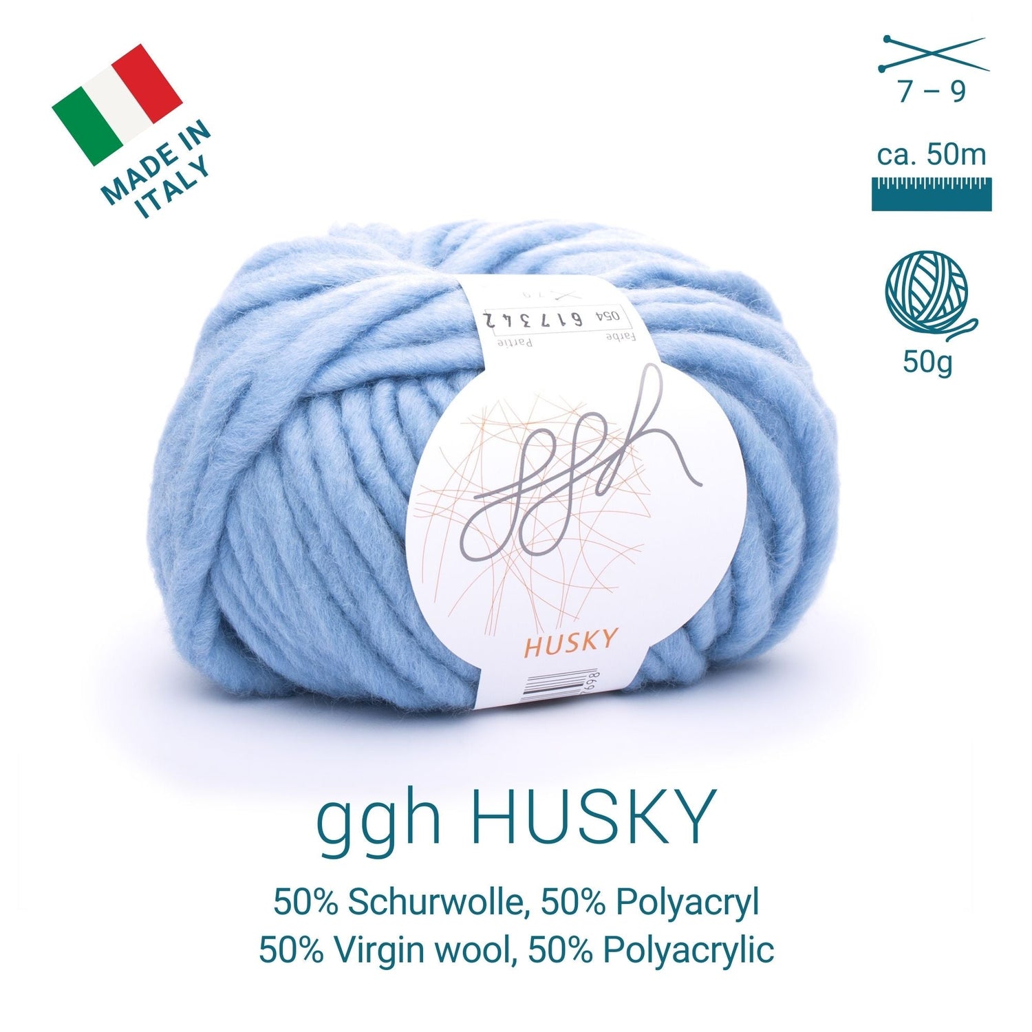 ggh Husky Box | 300g Set (6x50g) – 054 – Aquablau - ggh Wolle