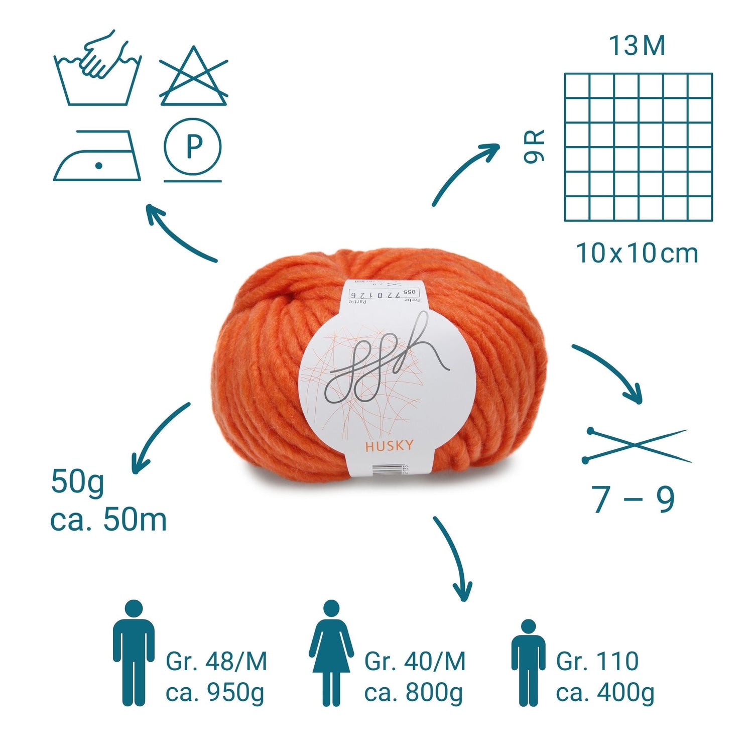 ggh Husky Box | 300g Set (6x50g) – 055 – Korallorange - ggh Wolle