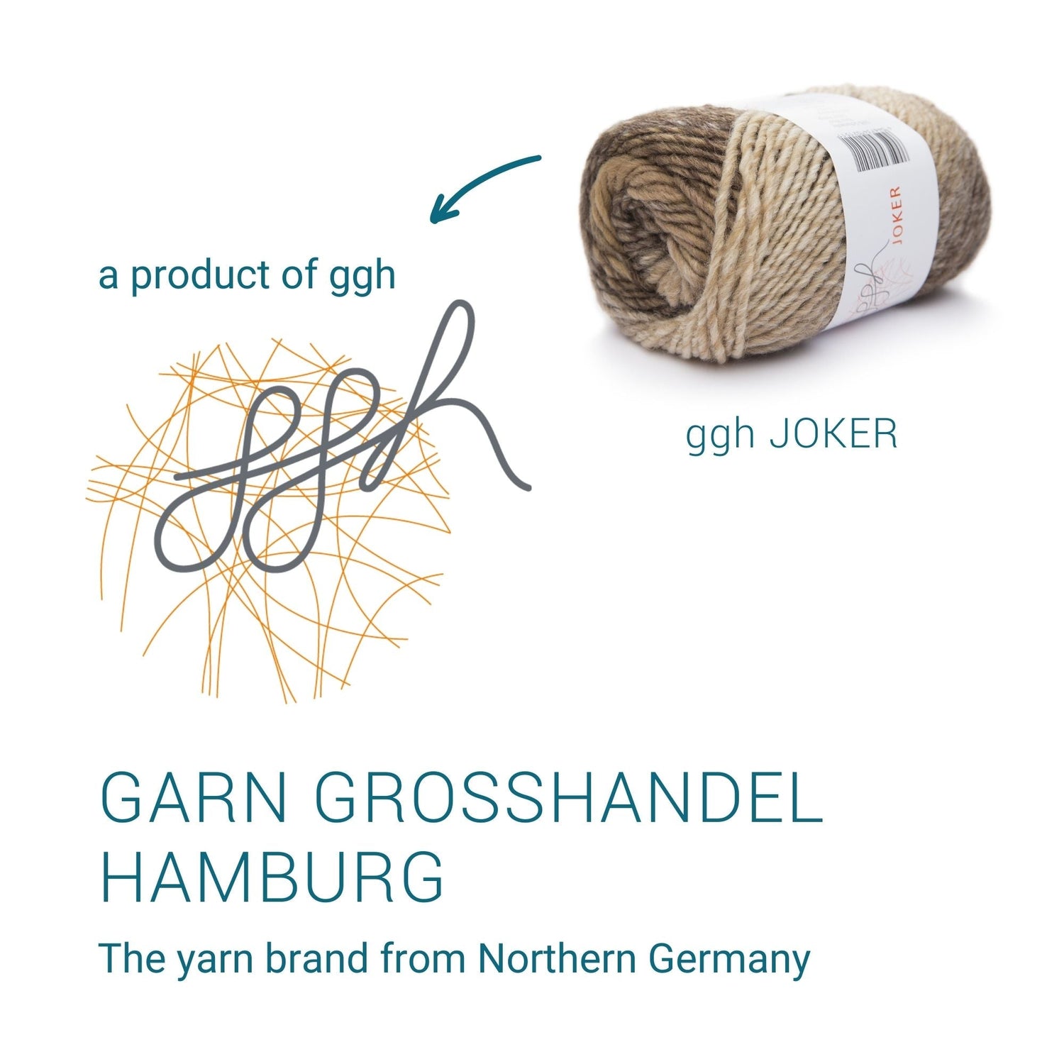 ggh Joker Box | 300g Set (6x50g) | 010 - Ecru - Braun meliert - ggh Wolle