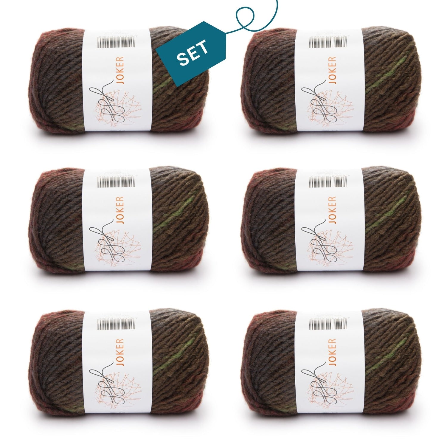 ggh Joker Box | 300g Set (6x50g) | 017 - Braunrot - Oliv meliert - ggh Wolle