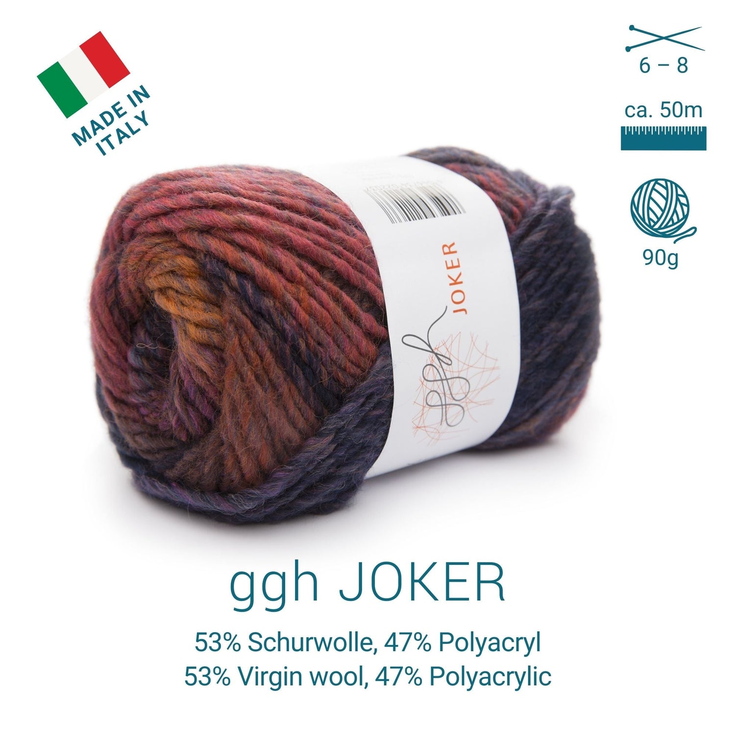 ggh Joker Box | 300g Set (6x50g) | 018 - Lila - Brau meliert - ggh Wolle