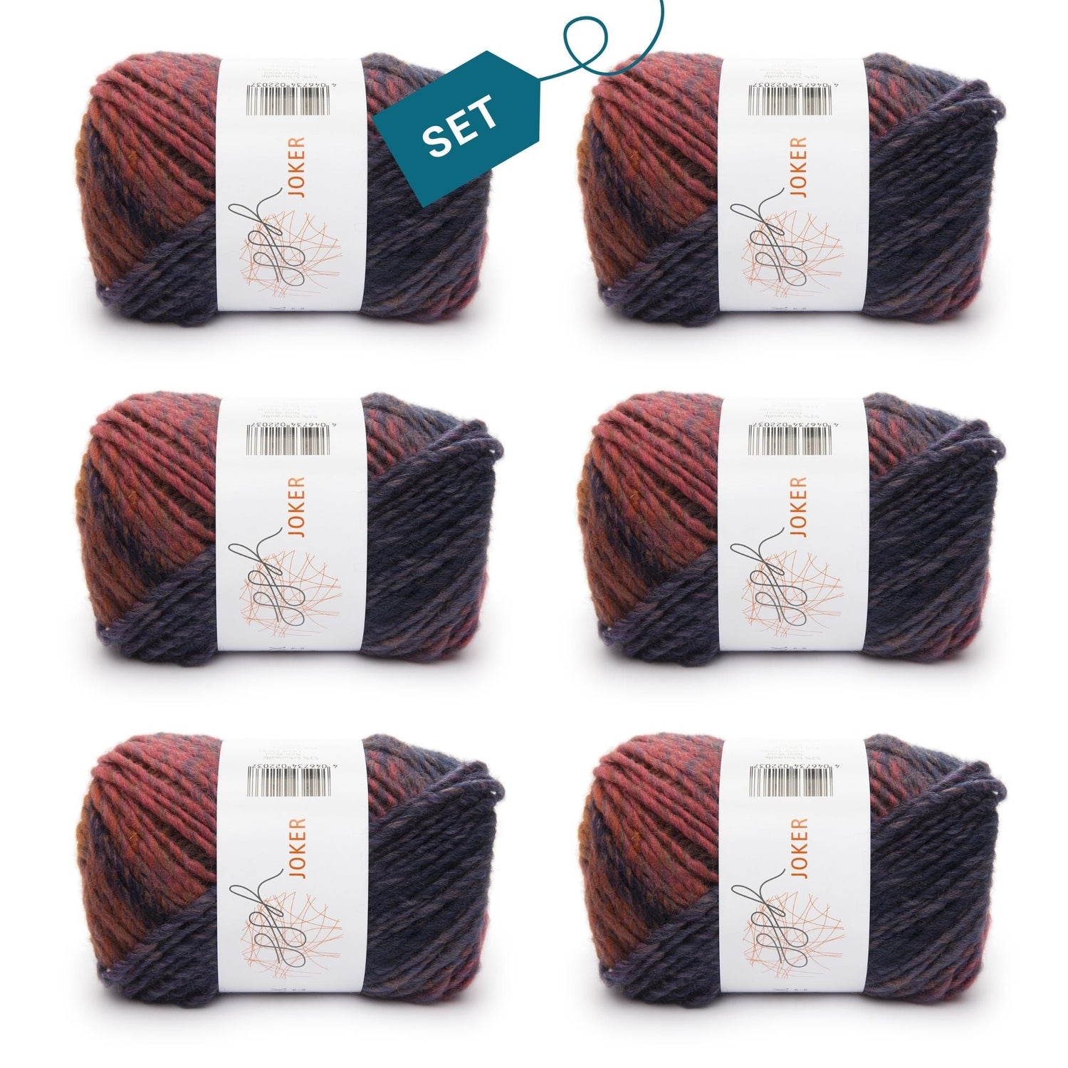 ggh Joker Box | 300g Set (6x50g) | 018 - Lila - Brau meliert - ggh Wolle