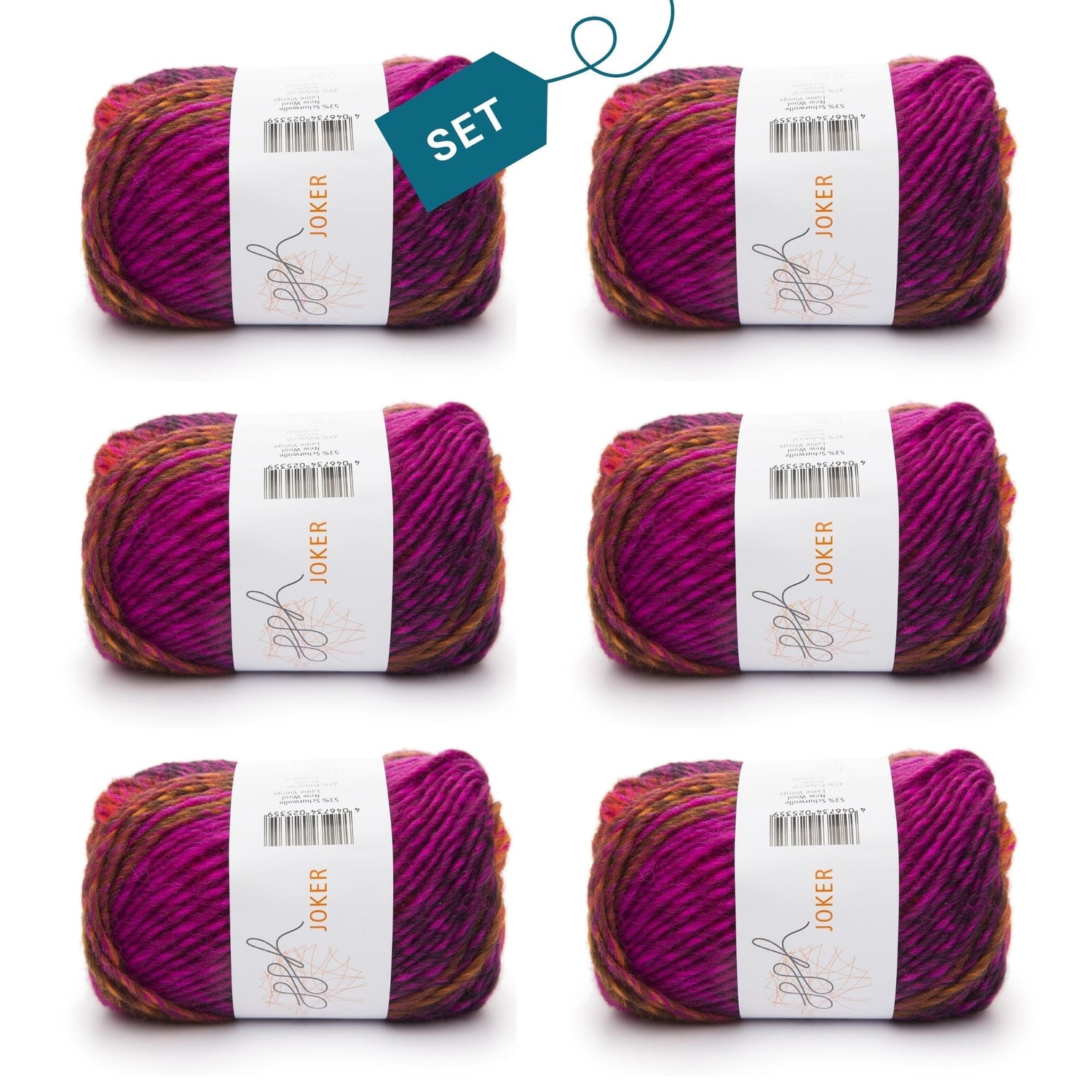 ggh Joker Box | 300g Set (6x50g) | 021 - Orange - Pink meliert - ggh Wolle