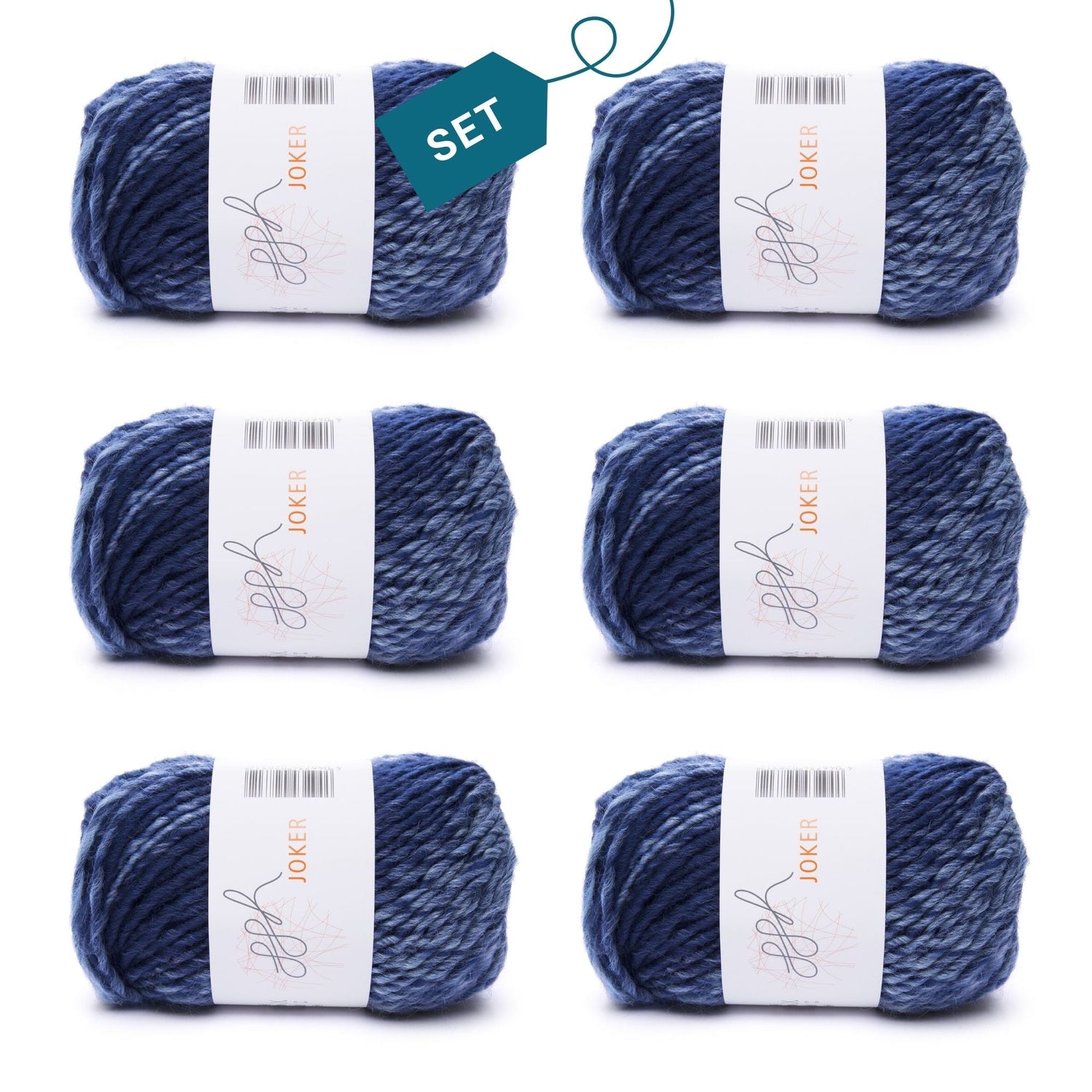 ggh Joker Box | 300g Set (6x50g) | 022 - Marine - Jeans - Blau meliert - ggh Wolle