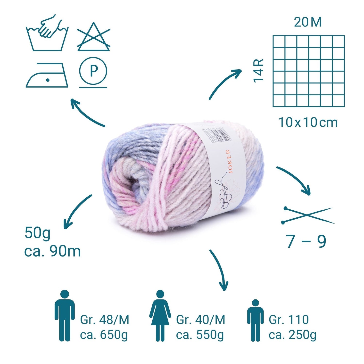 ggh Joker Box | 300g Set (6x50g) | 024 - Pastellmeliert - ggh Wolle