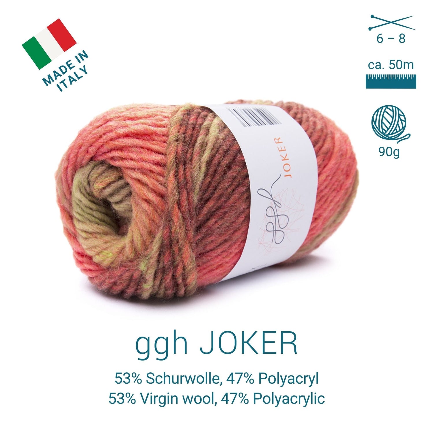 ggh Joker Box | 300g Set (6x50g) | 025 - Koralle - Orange - Rost meliert - ggh Wolle