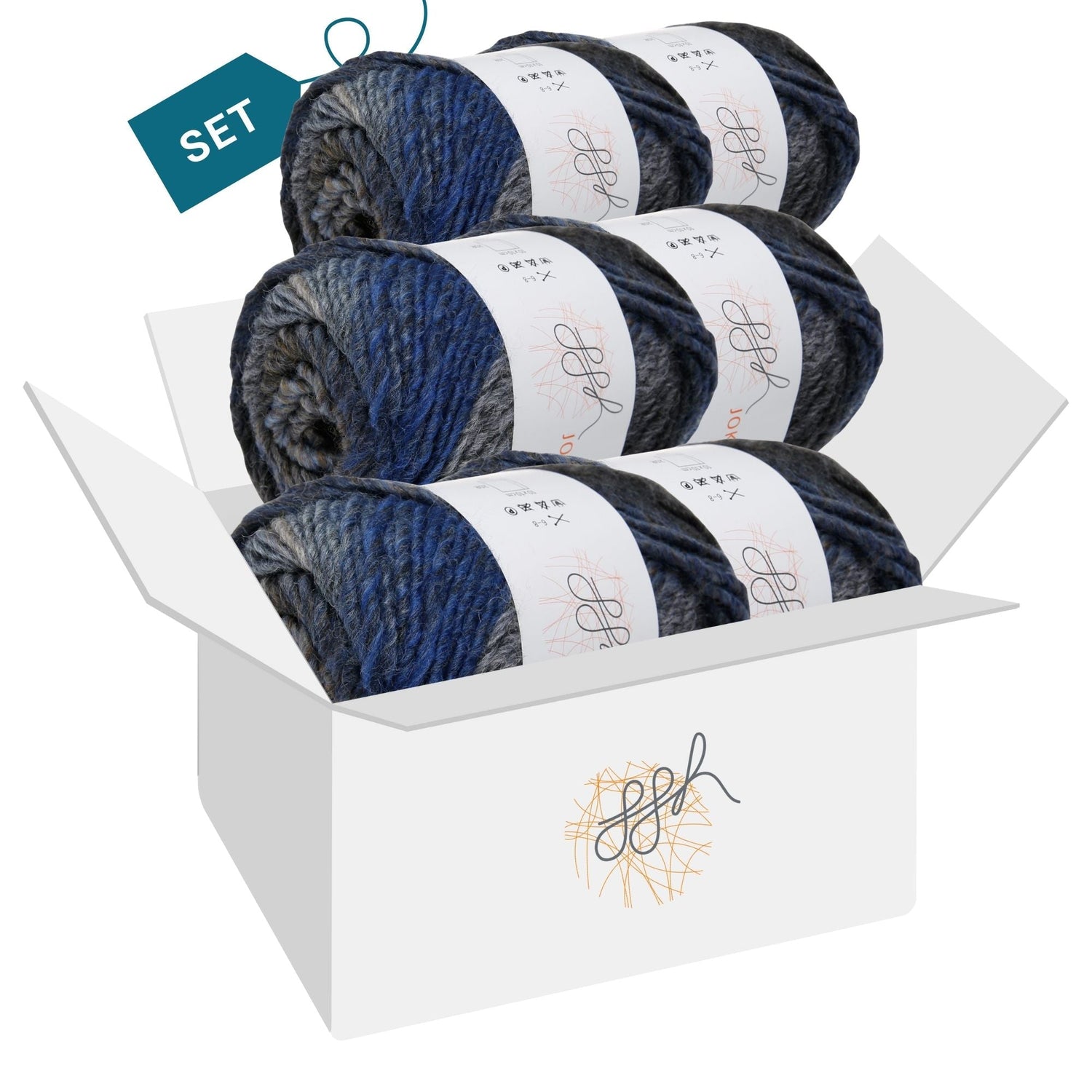 ggh Joker Box | 300g Set (6x50g) | 026 - Blau - Grau - Beige - ggh Wolle