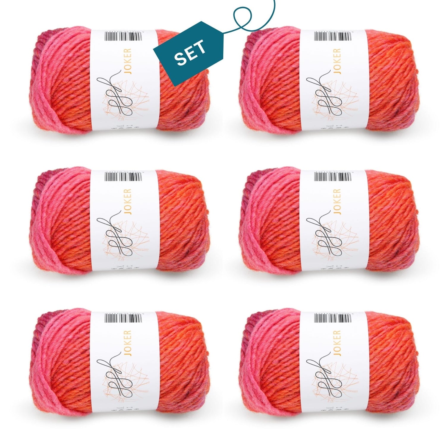 ggh Joker Box | 300g Set (6x50g) | 030 - Rot - Lila meliert - ggh Wolle