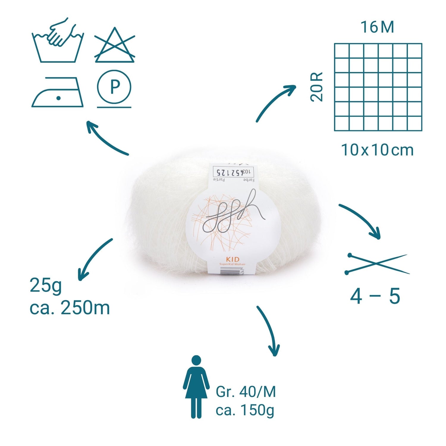 ggh Kid Box | 150g Set (6x25g)| 103 - Weiß - ggh Wolle