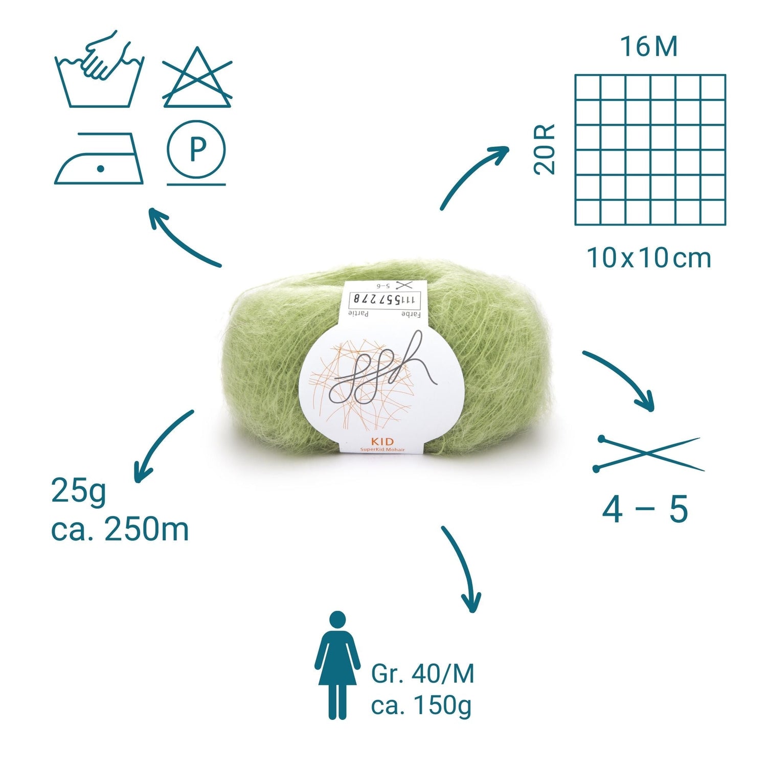 ggh Kid Box | 150g Set (6x25g)| 111 - Pistaziengrün - ggh Wolle