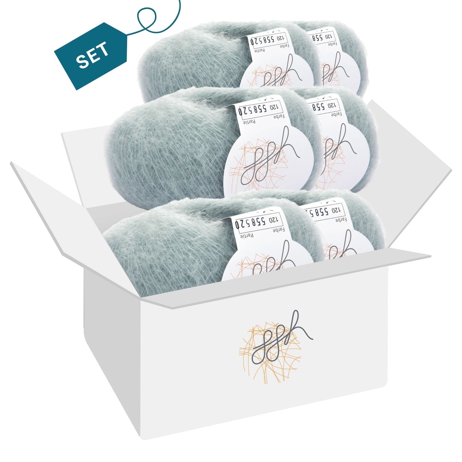 ggh Kid Box | 150g Set (6x25g)| 120 - Schimmerndes Glas - ggh Wolle