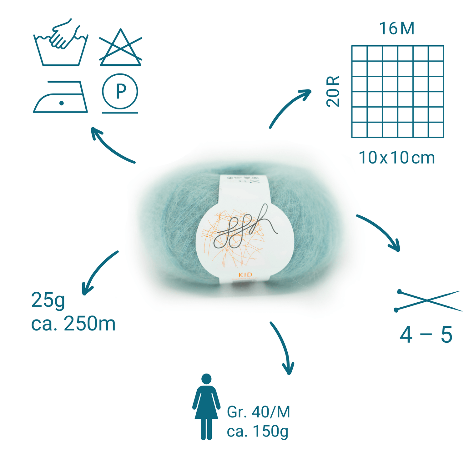 ggh Kid Box | 150g Set (6x25g)| 152 - Arktisblau - ggh Wolle