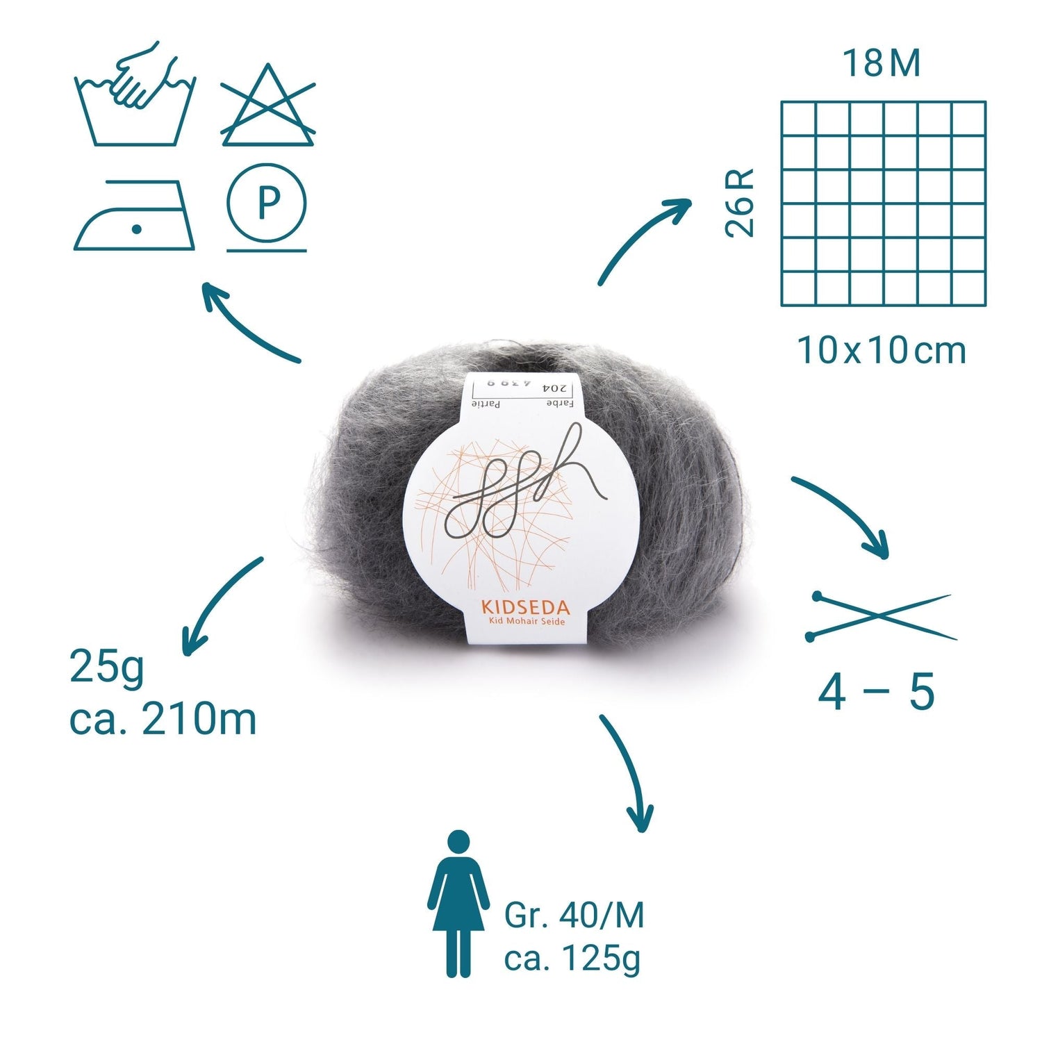 ggh Kidseda Box | 204 - Grau - Anthrazit meliert - ggh Wolle