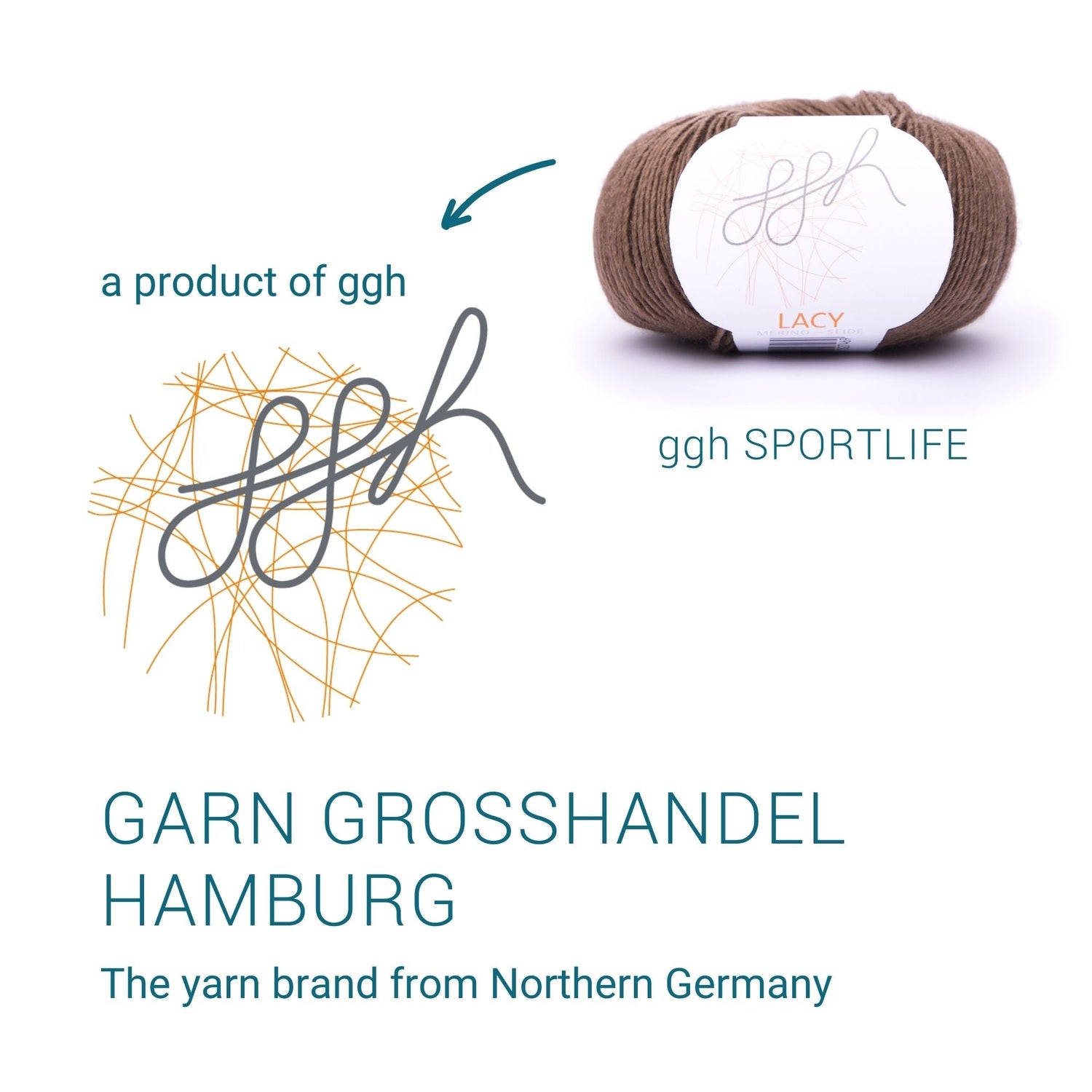 GGH Lacy | Merinowolle mit Seide | 25g - 150m | 018 - Braun - ggh Wolle
