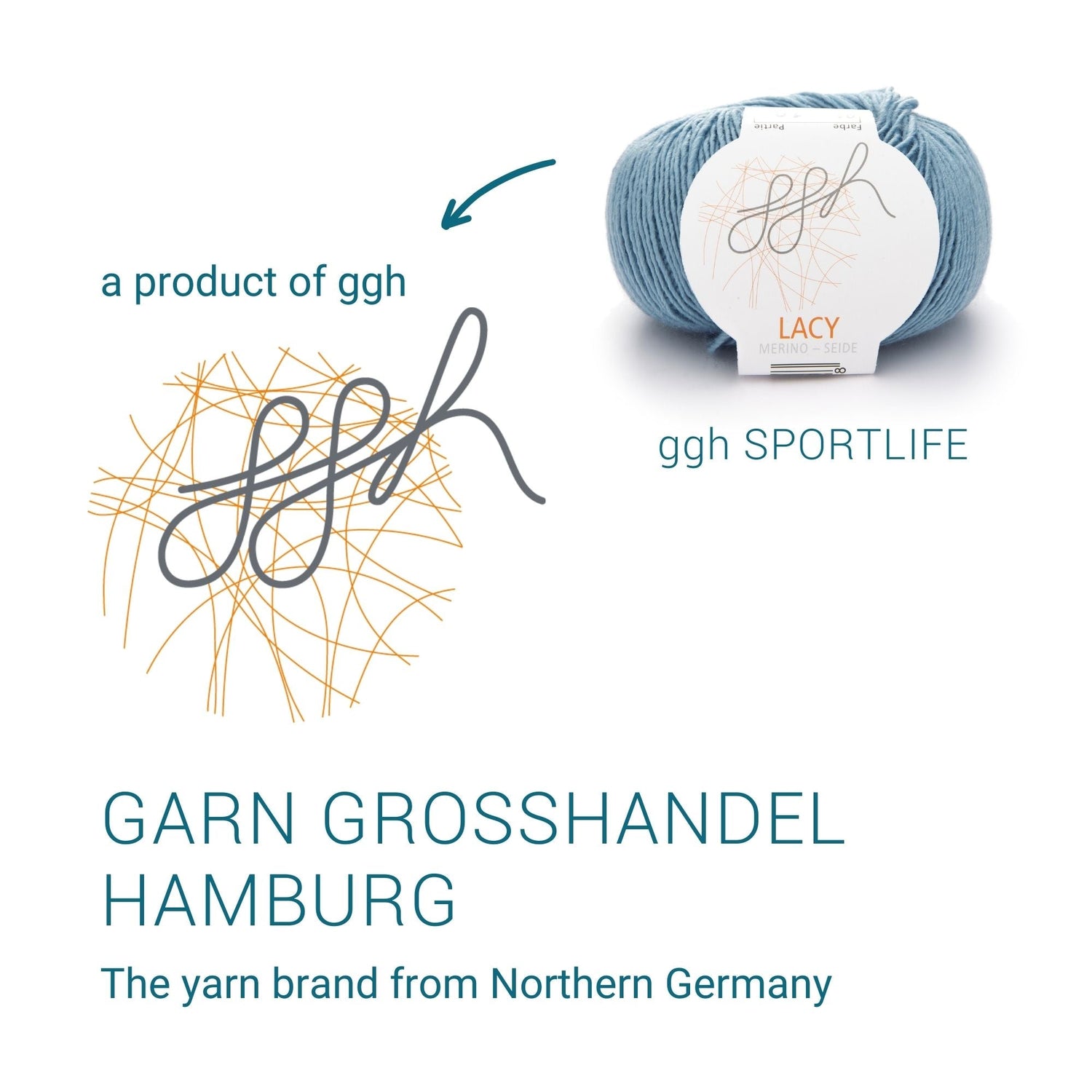 ggh Lacy | Set mit 4 x 25g (insg. 100g) - 004 - Eisblau - ggh Wolle