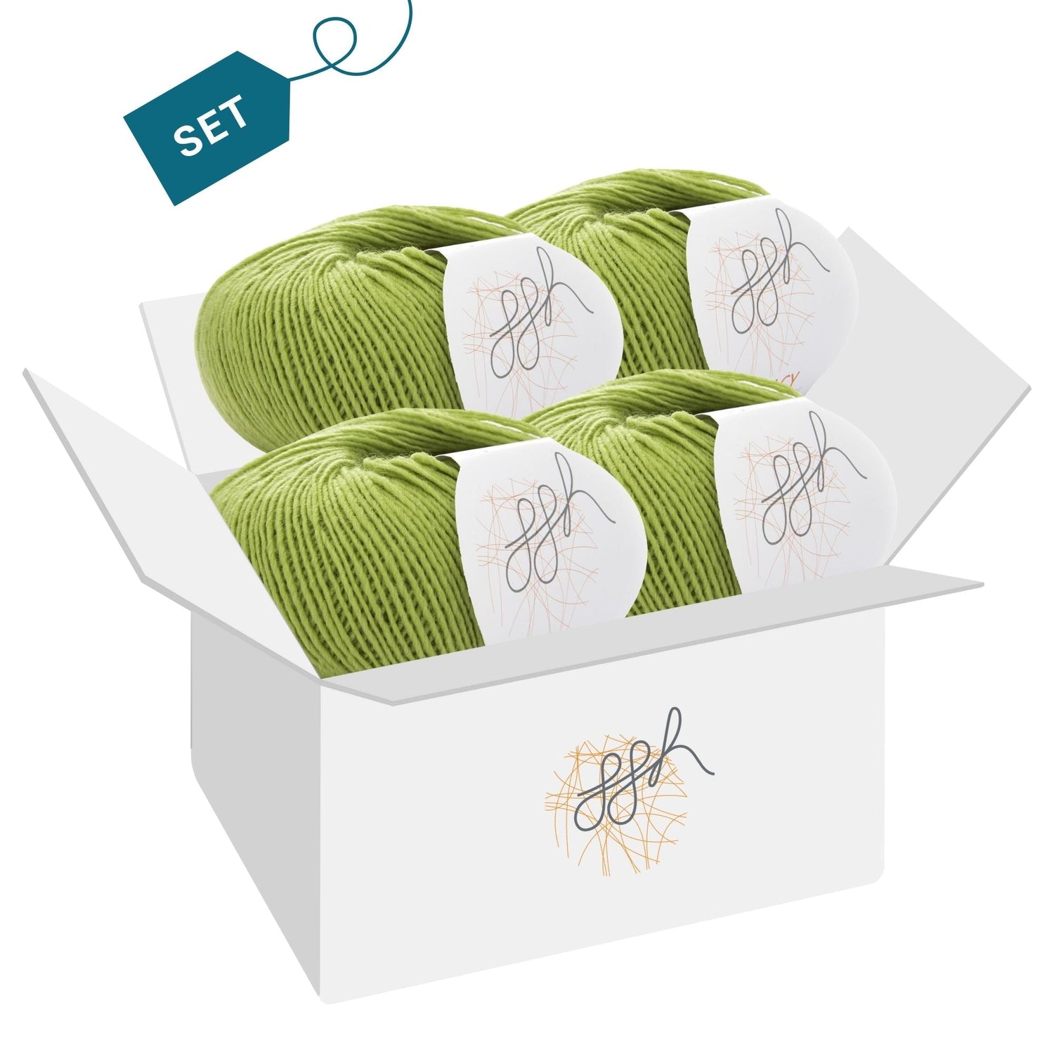 ggh Lacy | Set mit 4 x 25g (insg. 100g) - 006 - Apfelgrün - ggh Wolle