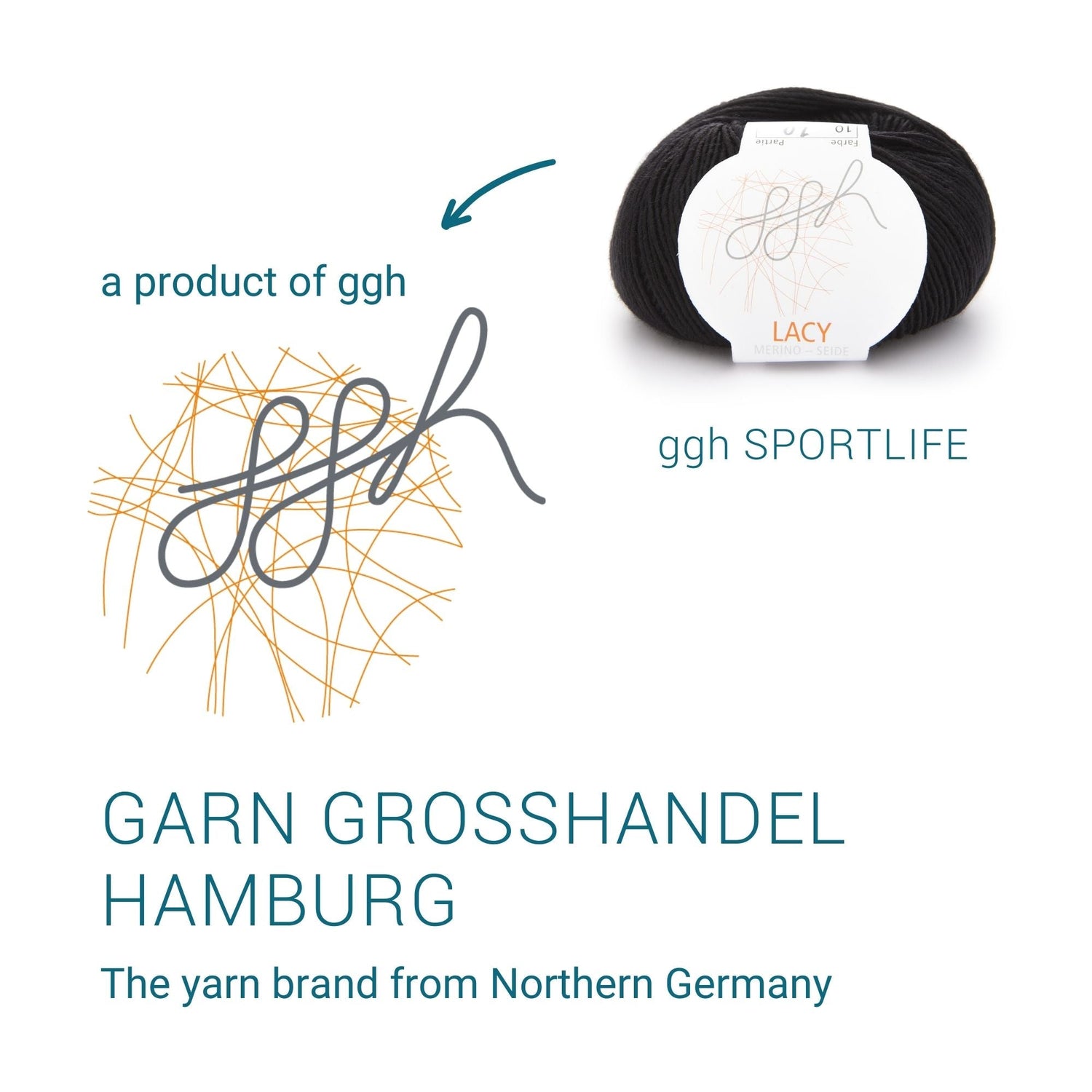 ggh Lacy | Set mit 4 x 25g (insg. 100g) - 010 - Schwarz - ggh Wolle