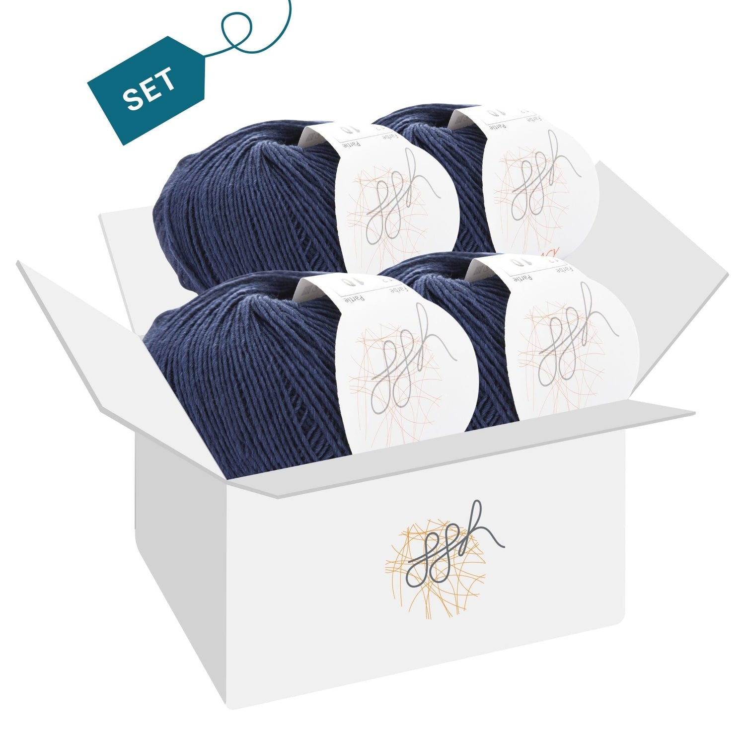 ggh Lacy | Set mit 4 x 25g (insg. 100g) - 013 - Dunkelblau - ggh Wolle