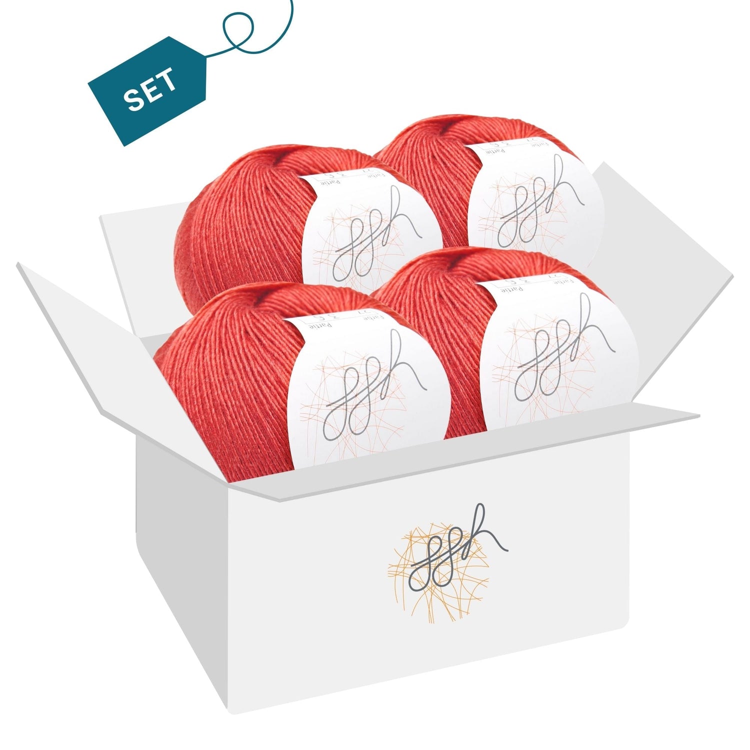 ggh Lacy | Set mit 4 x 25g (insg. 100g) - 027 - Marsrot - ggh Wolle