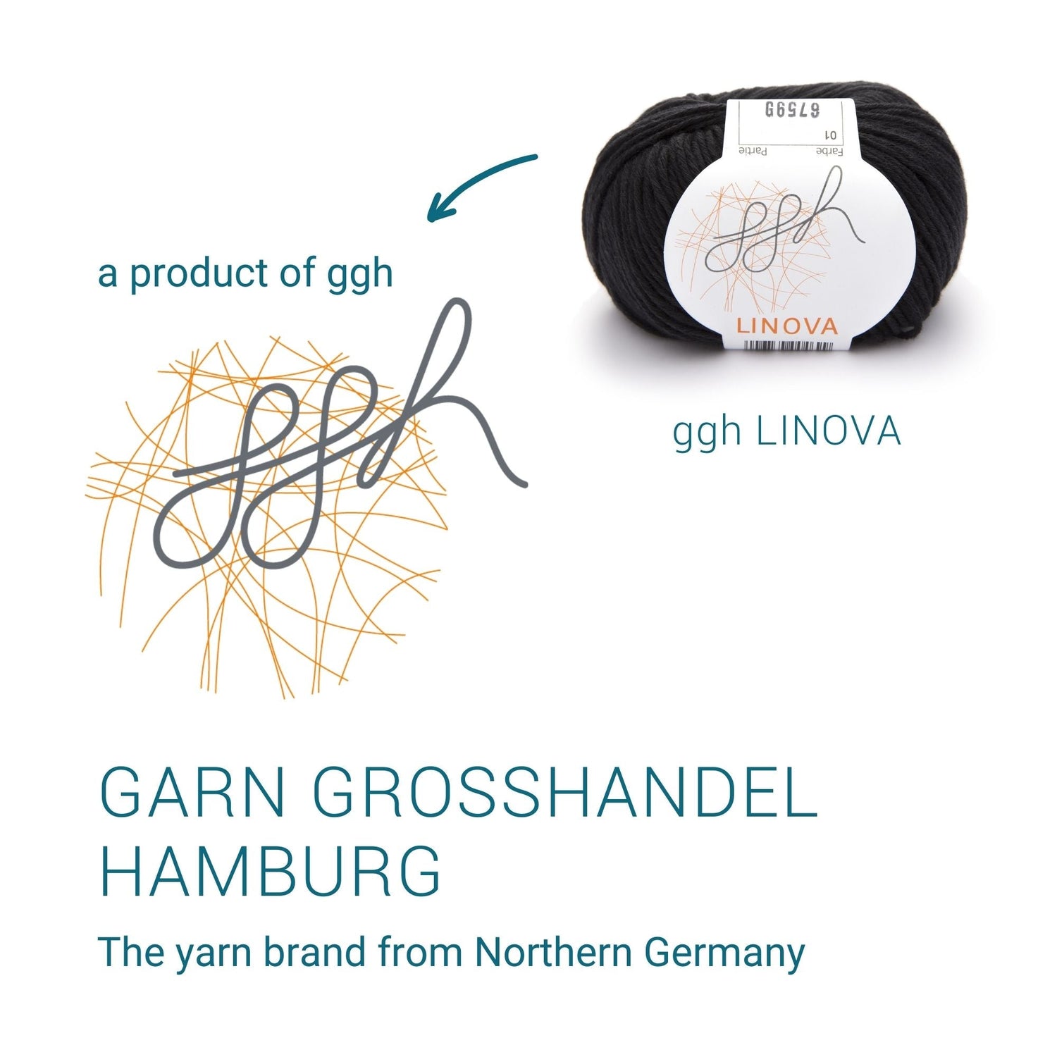 ggh Linova | 100% Baumwolle | 100m/50g | 001 - Schwarz - ggh Wolle