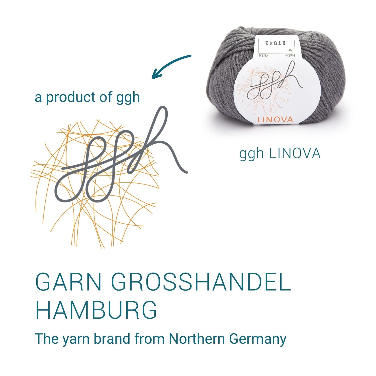 ggh Linova | 100% Baumwolle | 100m/50g | 016 - Schiefergrau - ggh Wolle