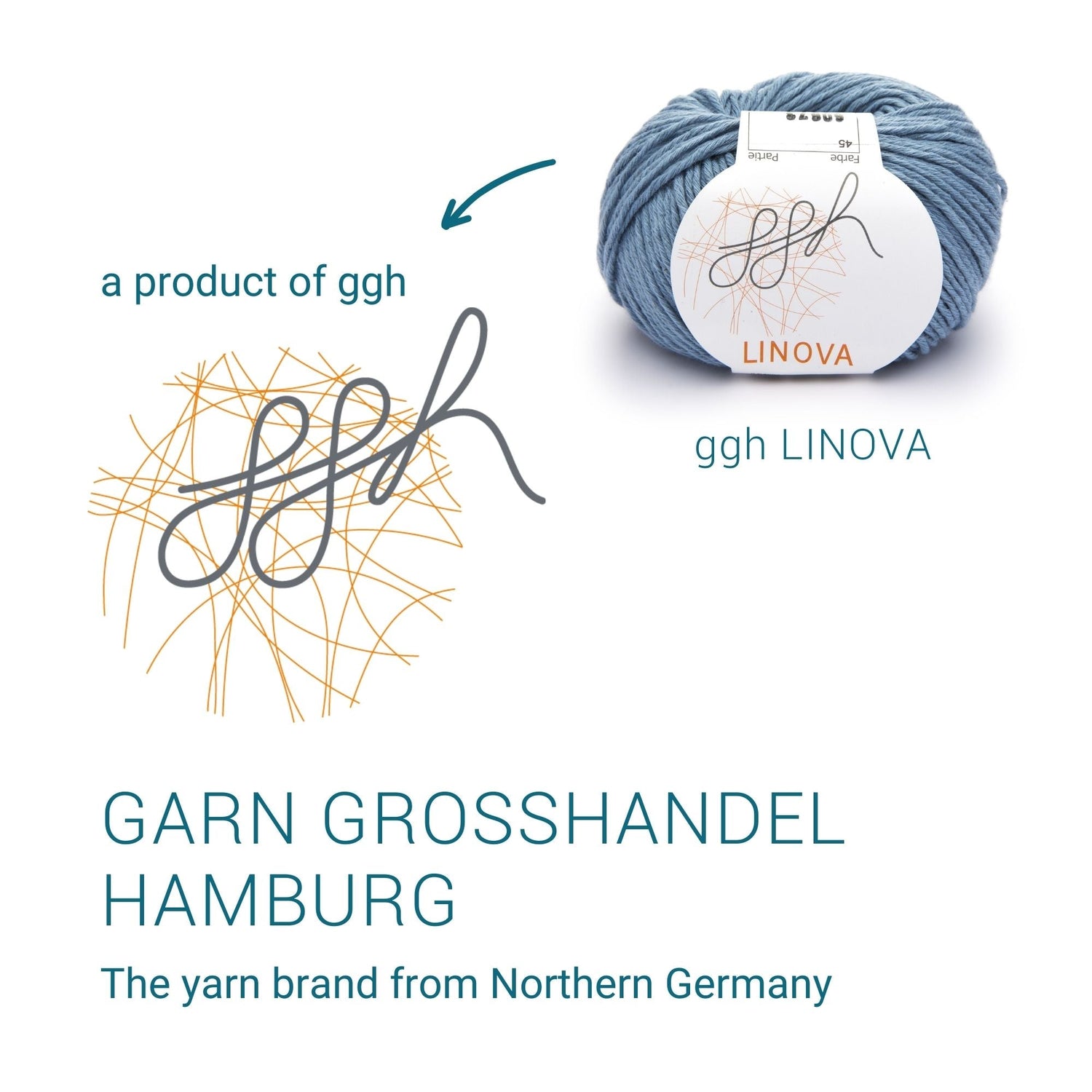 ggh Linova | 100% Baumwolle | 100m/50g | 045 - Graublau - ggh Wolle