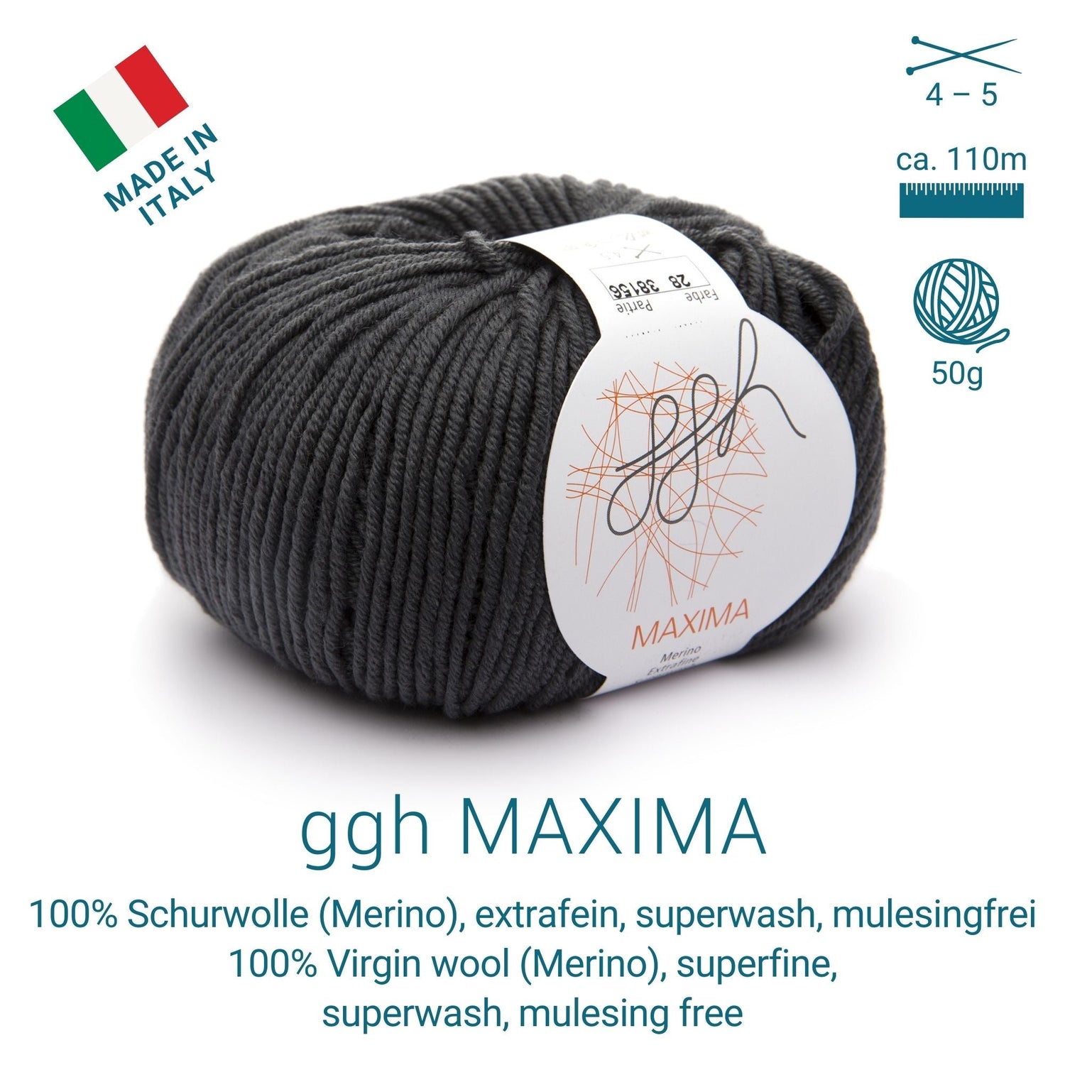 ggh Maxima Box | 300g Set (6x50g) – 028 – Anthrazit - ggh Wolle