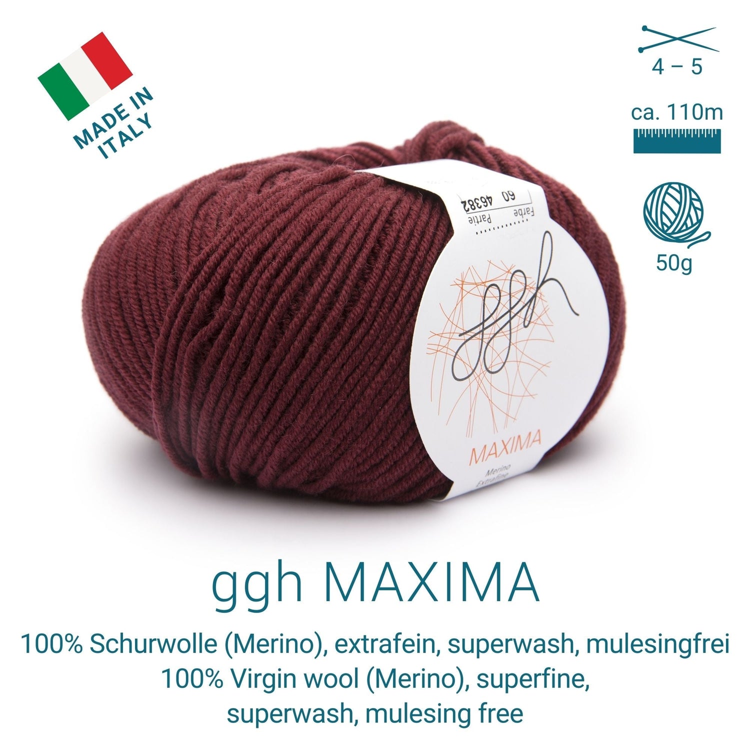 ggh Maxima Box | 300g Set (6x50g) – 060 – Ochsenblut - ggh Wolle