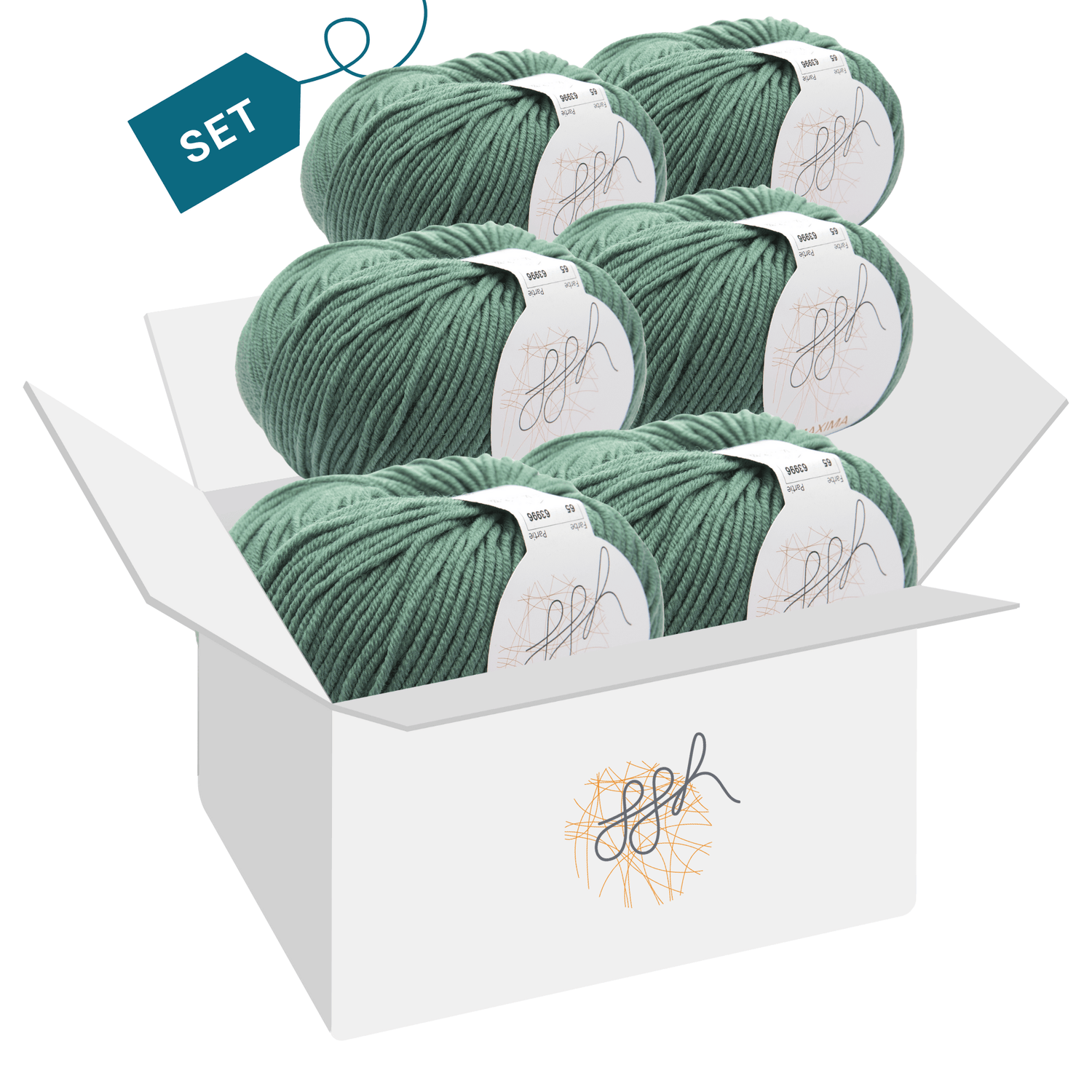 ggh Maxima Box | 300g Set (6x50g) – 065 – Berylgrün - ggh Wolle