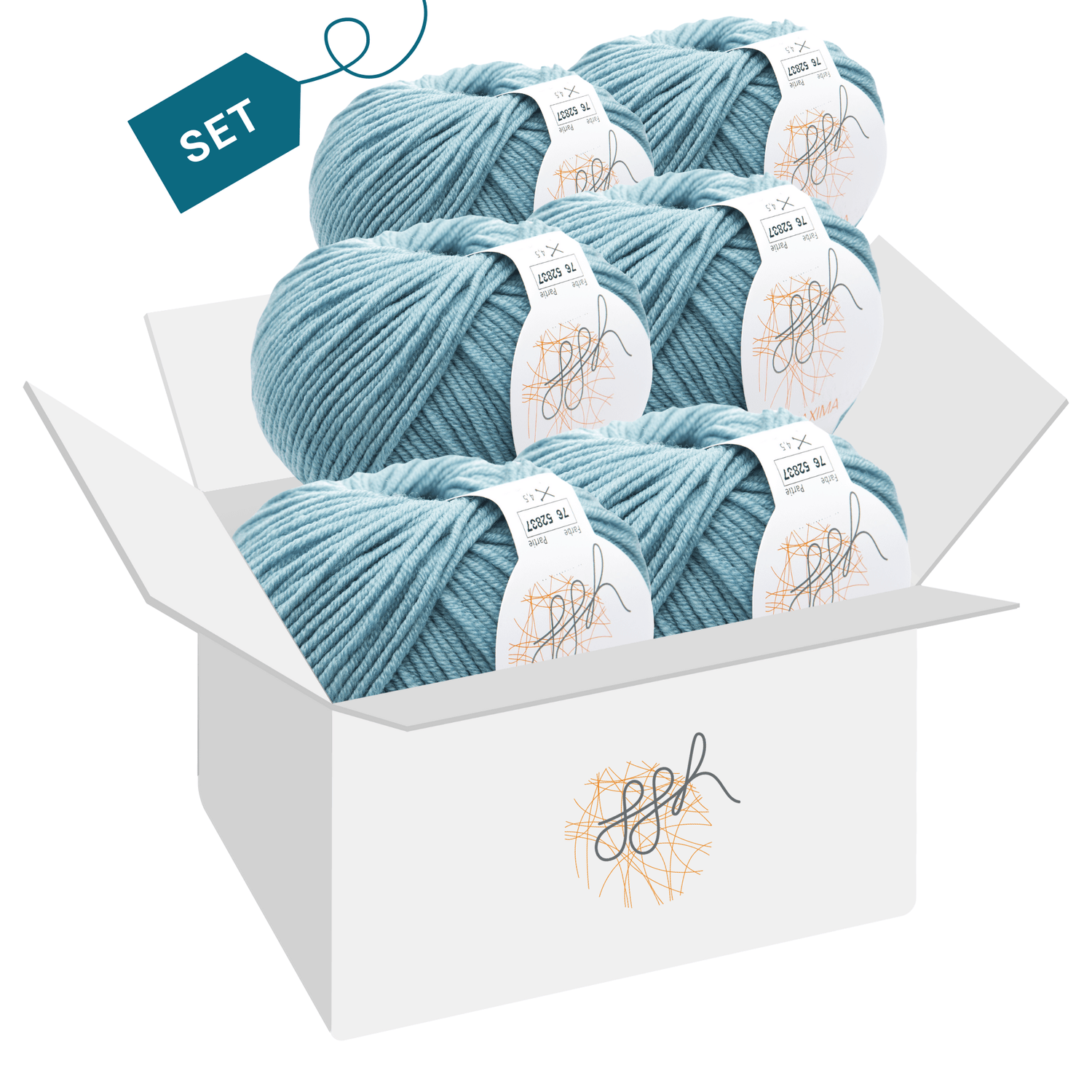 ggh Maxima Box | 300g Set (6x50g) – 076 – Arktisblau - ggh Wolle