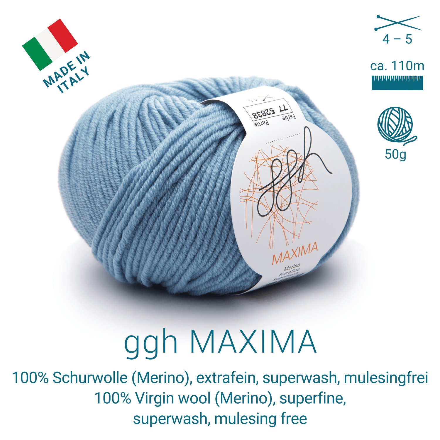 ggh Maxima Box | 300g Set (6x50g) – 077 – Hellblau - ggh Wolle
