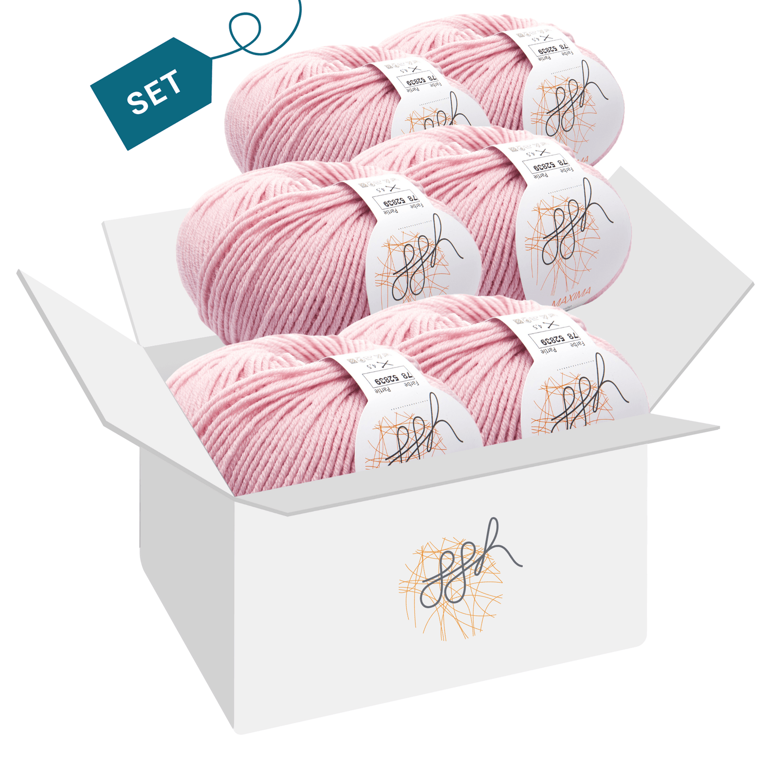 ggh Maxima Box | 300g Set (6x50g) – 078 – Puderrosa - ggh Wolle