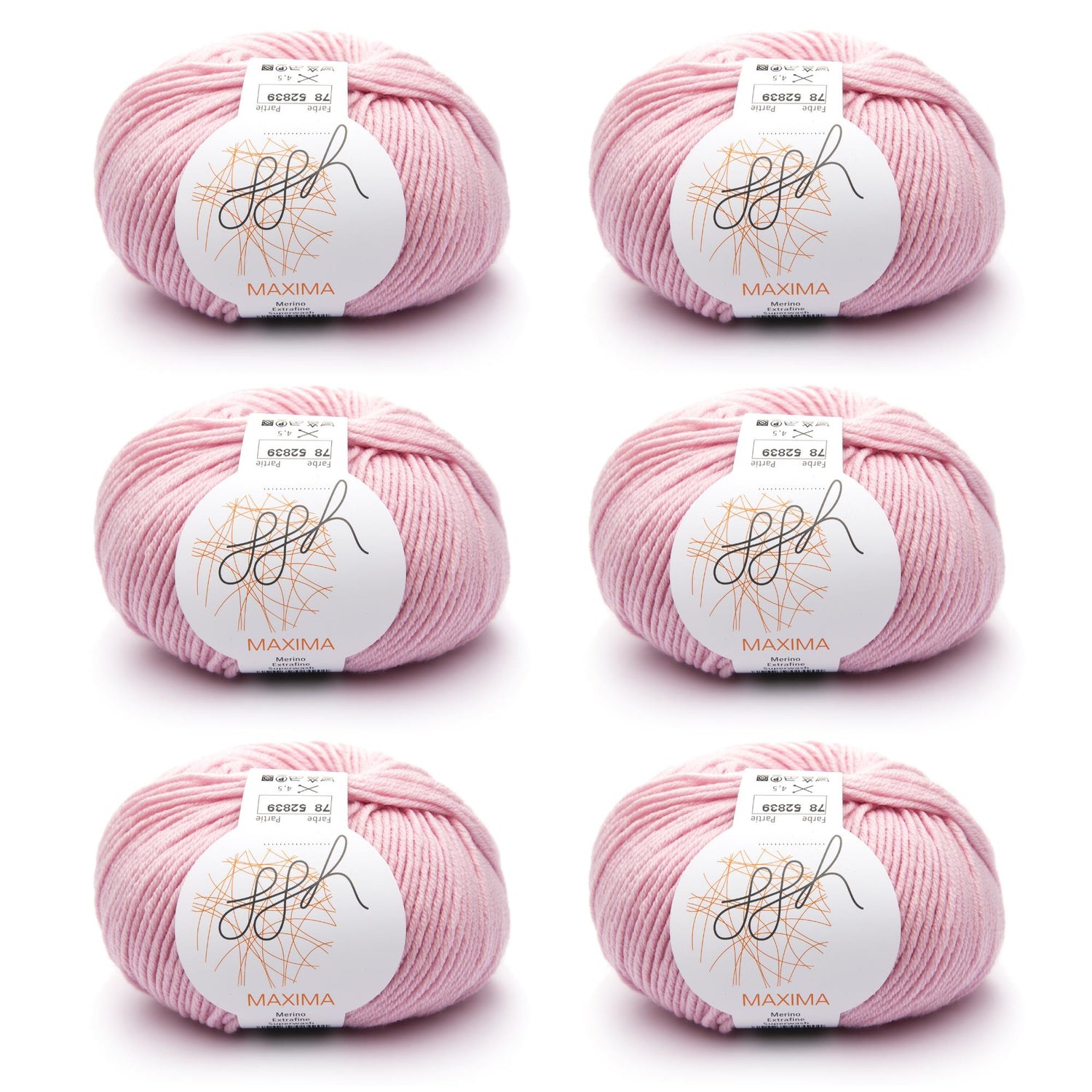 ggh Maxima Box | 300g Set (6x50g) – 078 – Puderrosa - ggh Wolle