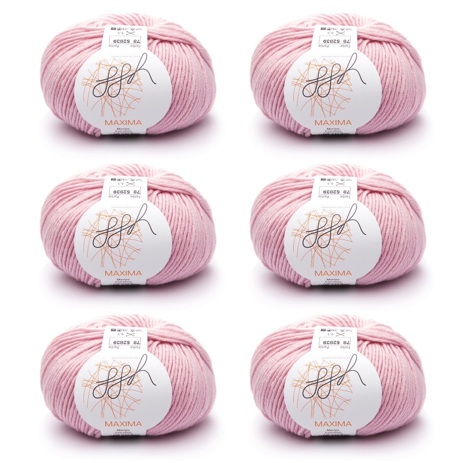 ggh Maxima Box | 300g Set (6x50g) – 078 – Puderrosa - ggh Wolle