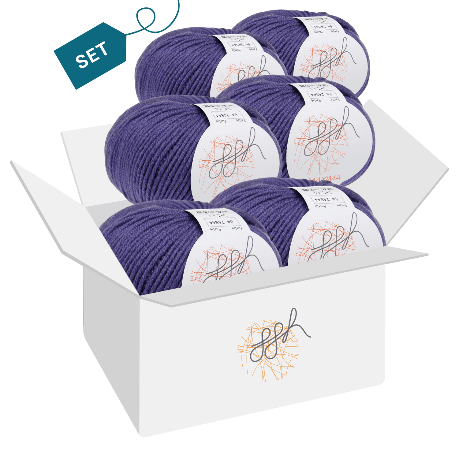 ggh Maxima Box | 300g Set (6x50g) – 084 – Lila - ggh Wolle