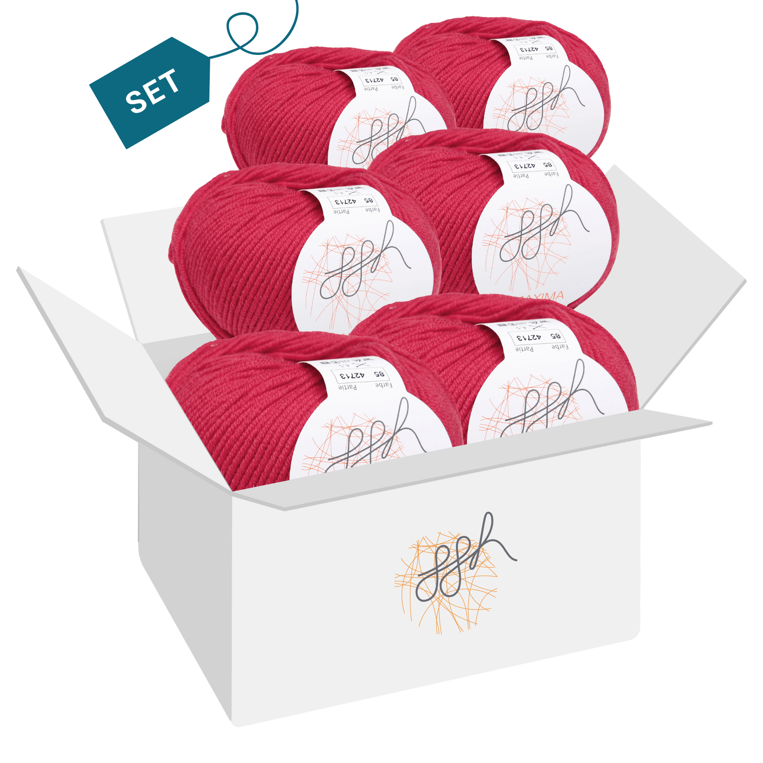 ggh Maxima Box | 300g Set (6x50g) – 085 – Rot - ggh Wolle