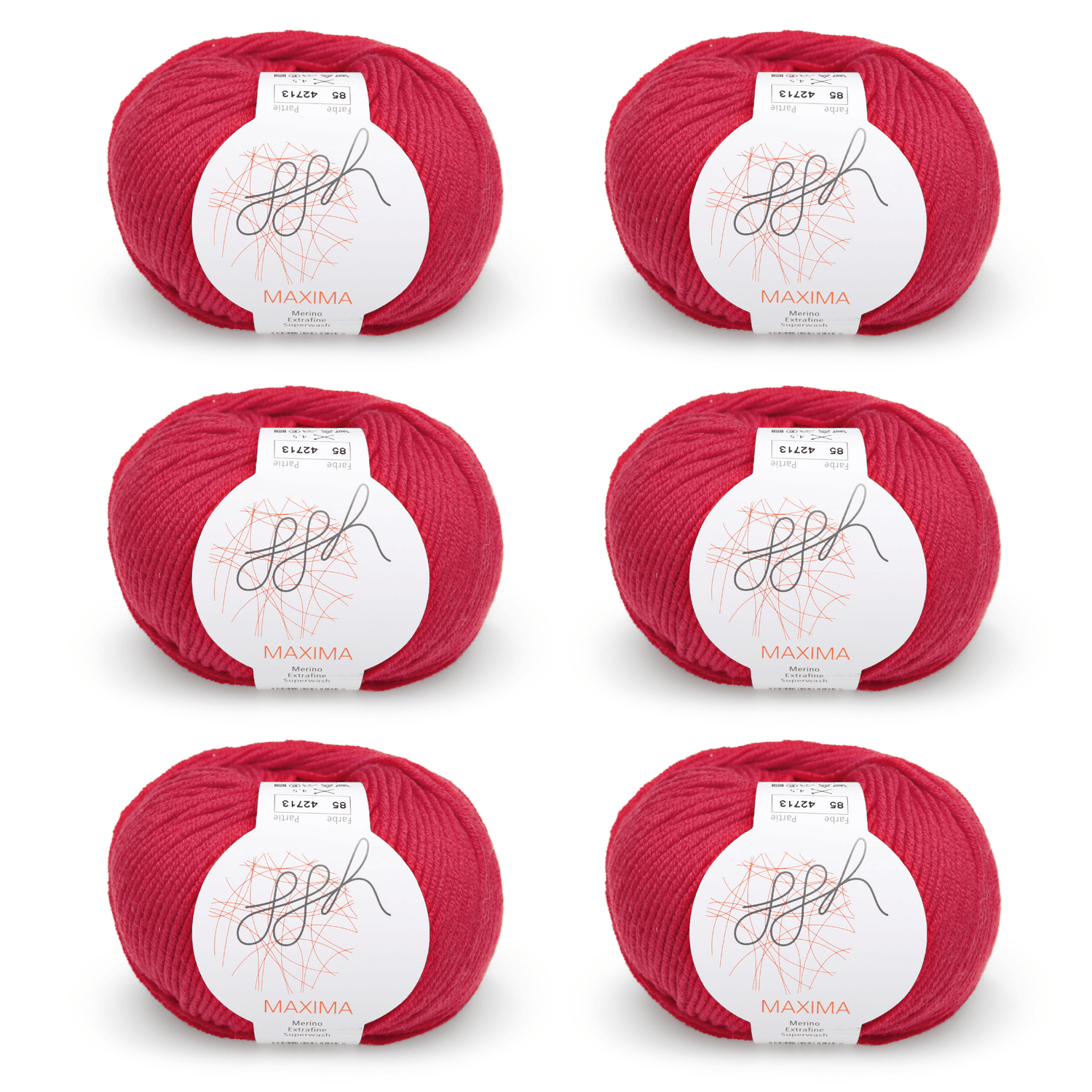 ggh Maxima Box | 300g Set (6x50g) – 085 – Rot - ggh Wolle