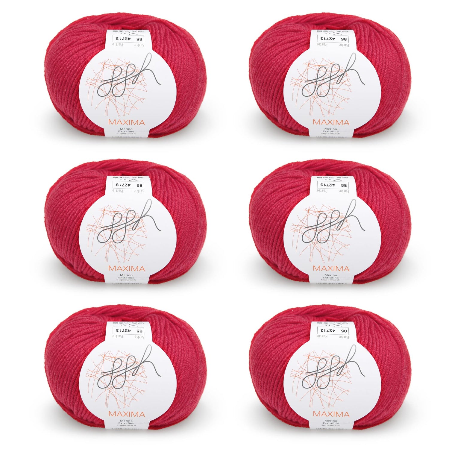 ggh Maxima Box | 300g Set (6x50g) – 085 – Rot - ggh Wolle