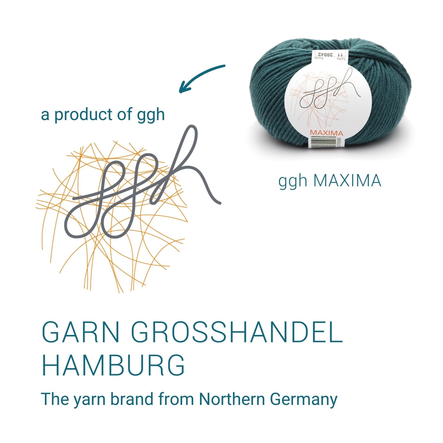 ggh Maxima | Merinowolle | 110m/50g | 011 - Tiefes Blaugrün - ggh Wolle