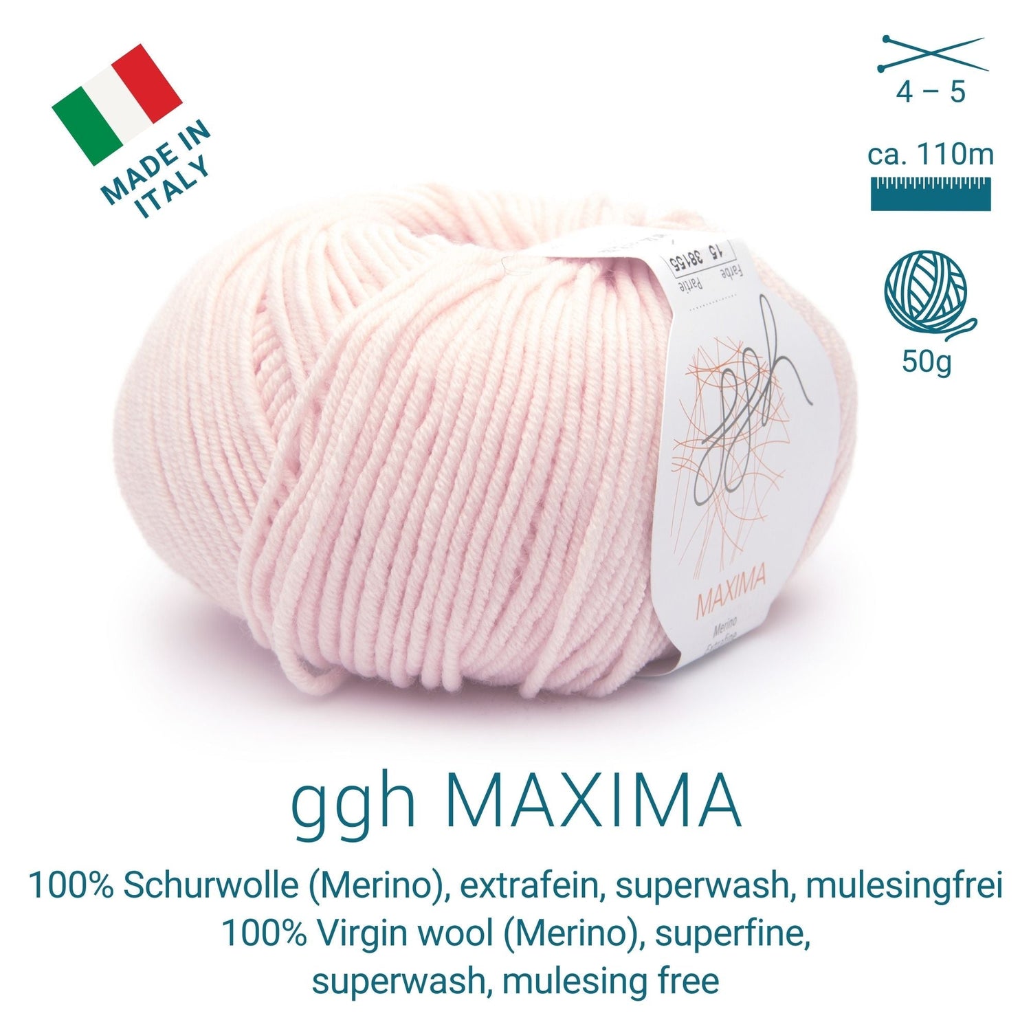 ggh Maxima | Merinowolle | 110m/50g | 015 - Apricot - ggh Wolle