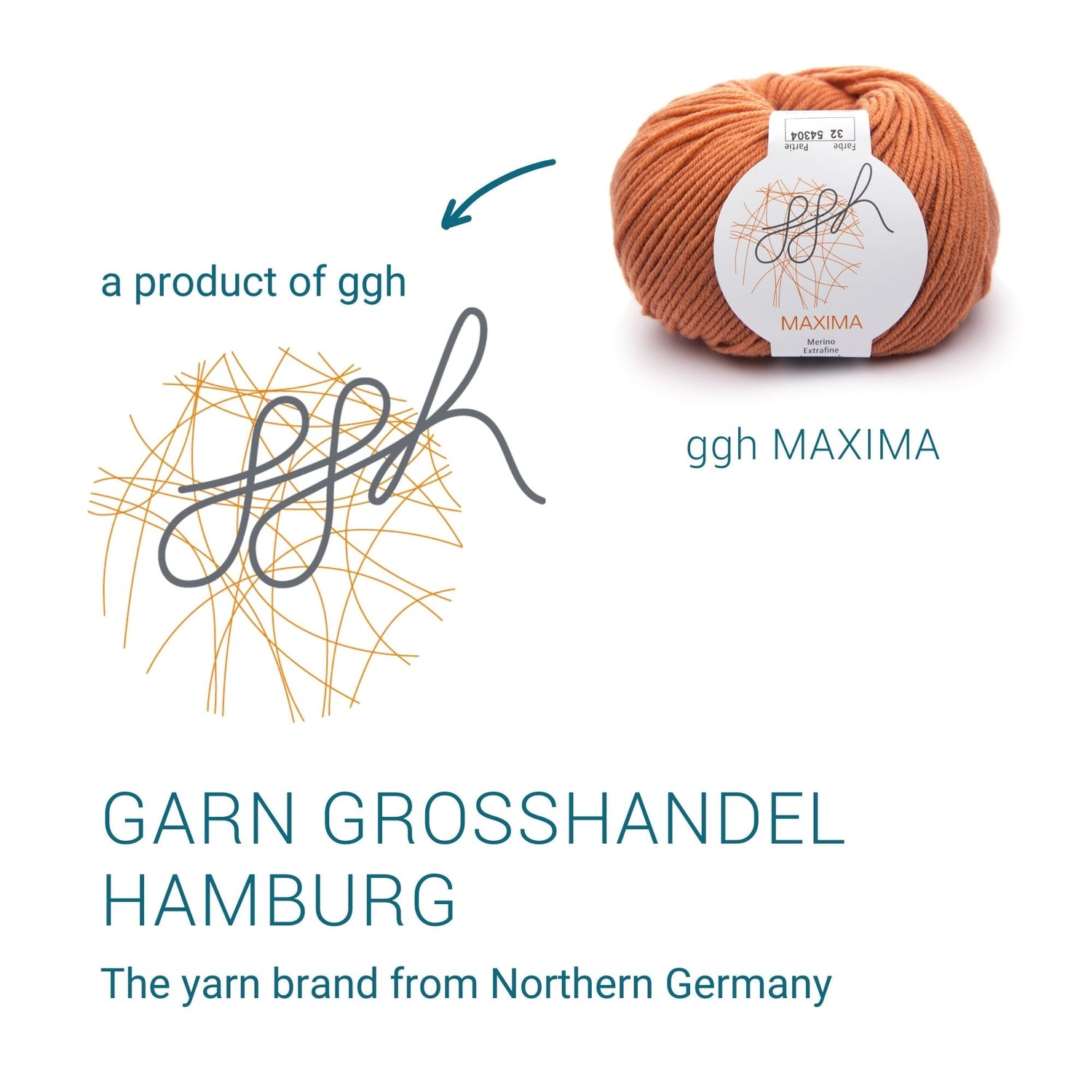 ggh Maxima | Merinowolle | 110m/50g | 032 - Rostorange - ggh Wolle