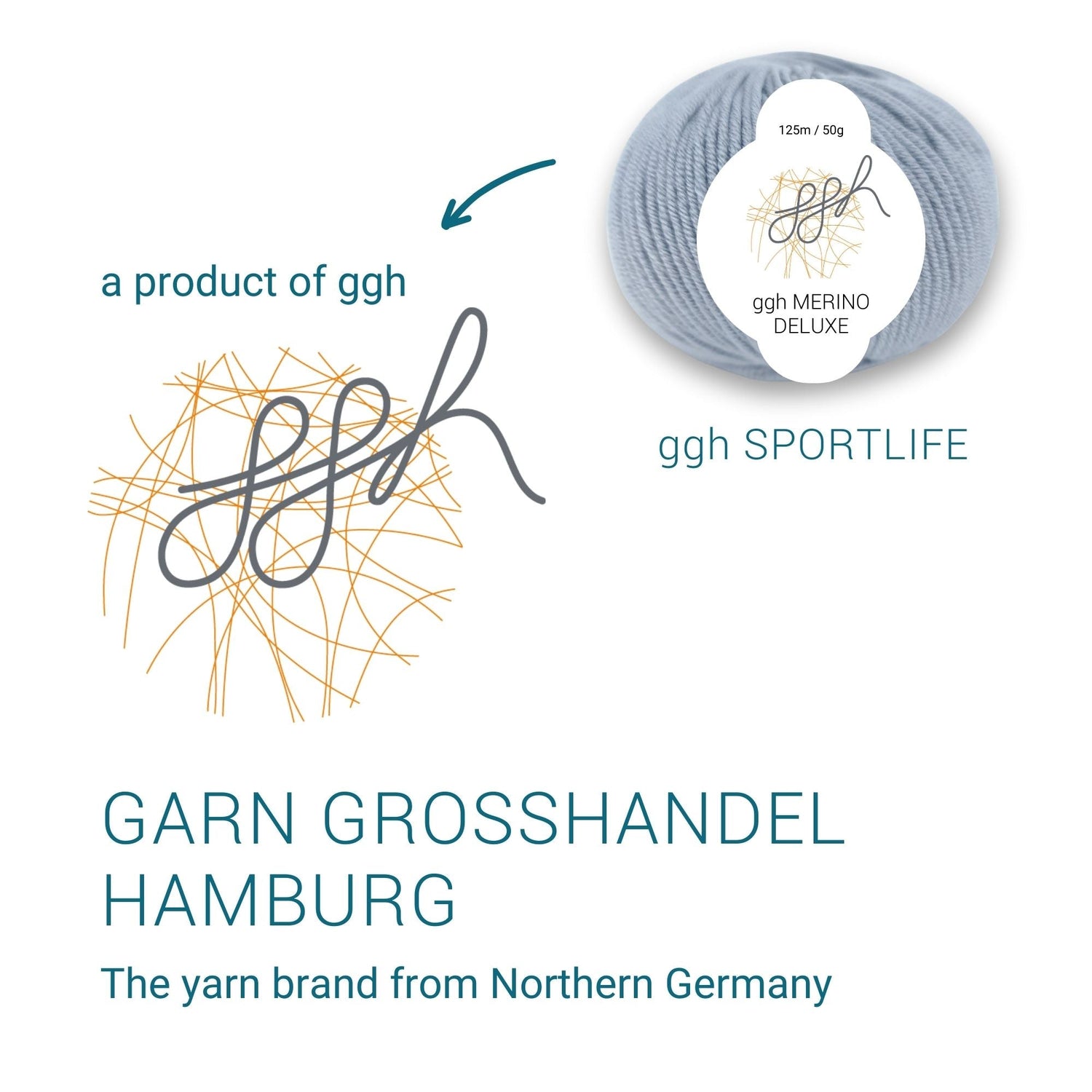 ggh Merino Deluxe - 300g Set (6x50g) - 006 - Hellgrau - ggh Wolle