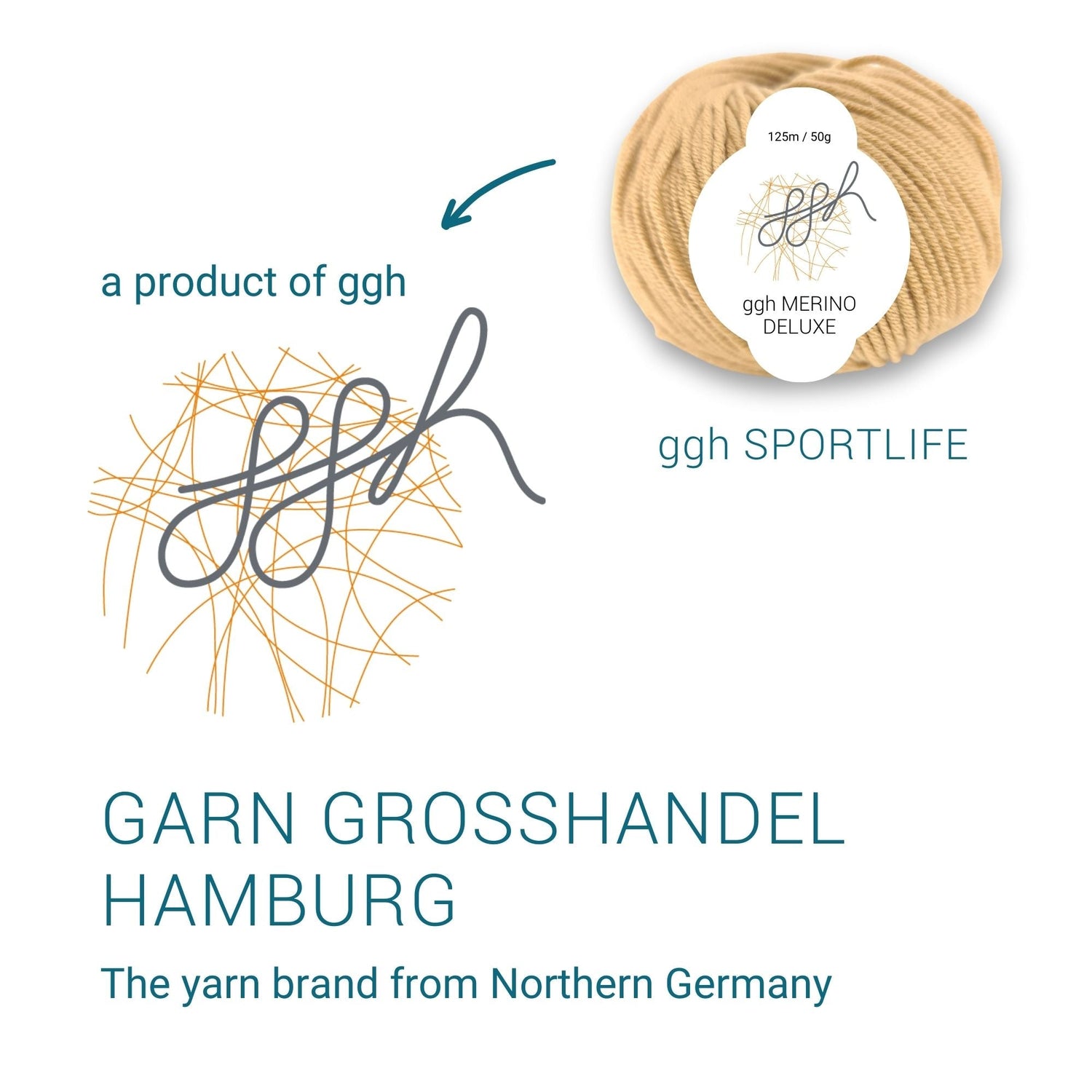 ggh Merino Deluxe - 300g Set (6x50g) - 008 – Beigebraun - ggh Wolle